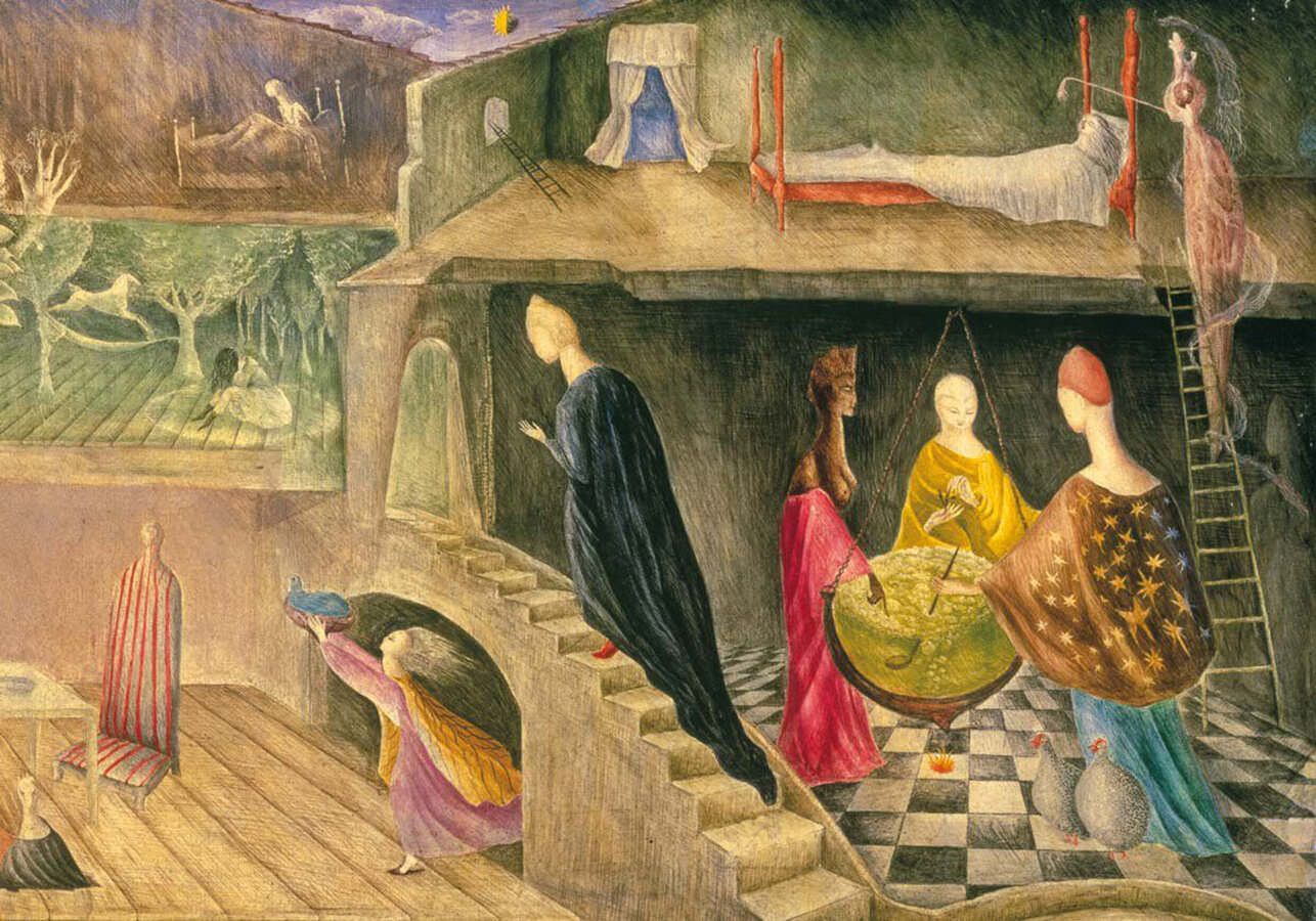  Detail featuring the Three Witches in  The House Opposite , 1945    