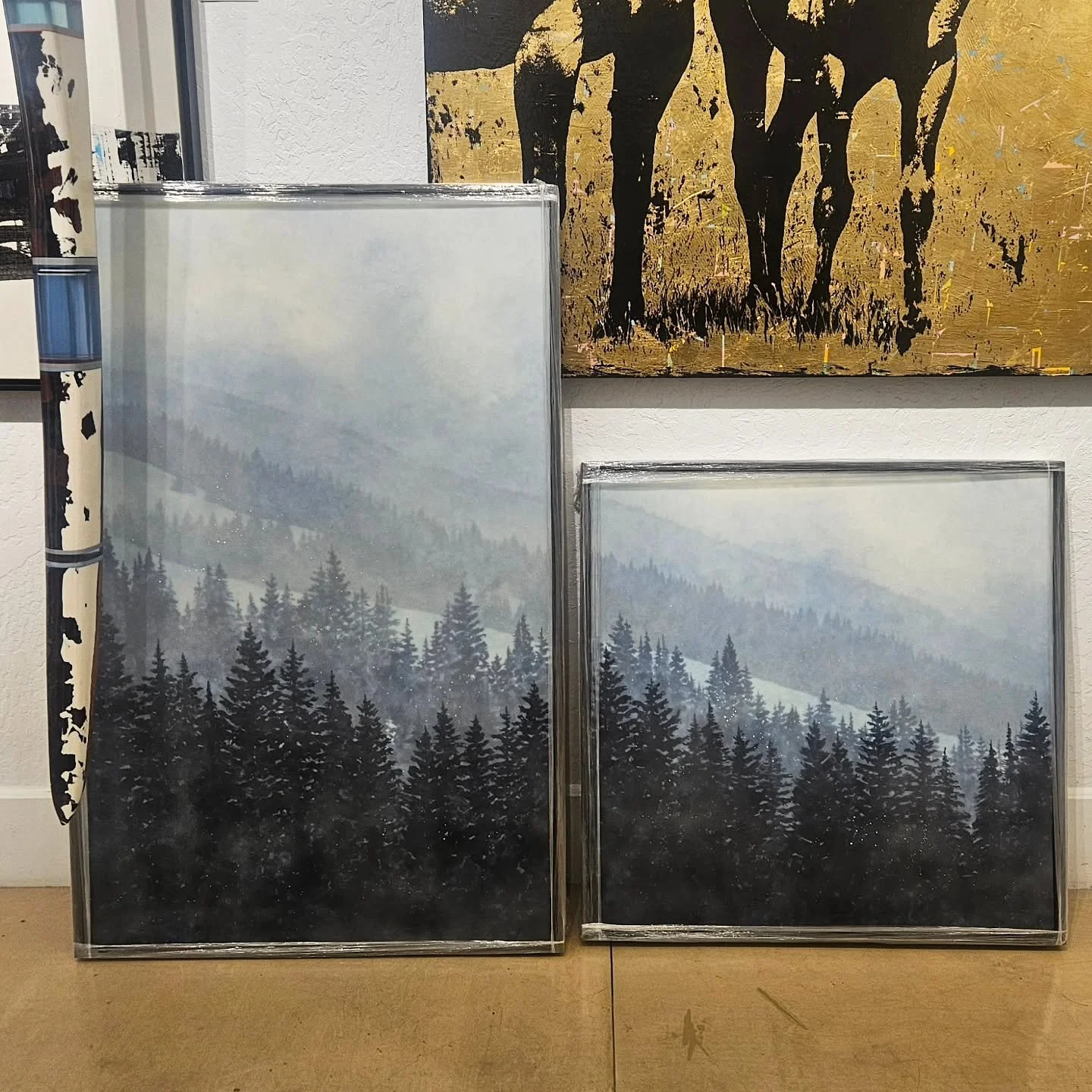 The show has been delivered the @gallerymar. Honestly delivering the show is like the most stressful day. Loading, packing everything safely, driving on our bumby-ass roads to town, not digging the frames. But we did it! And then I took Matt to lunch