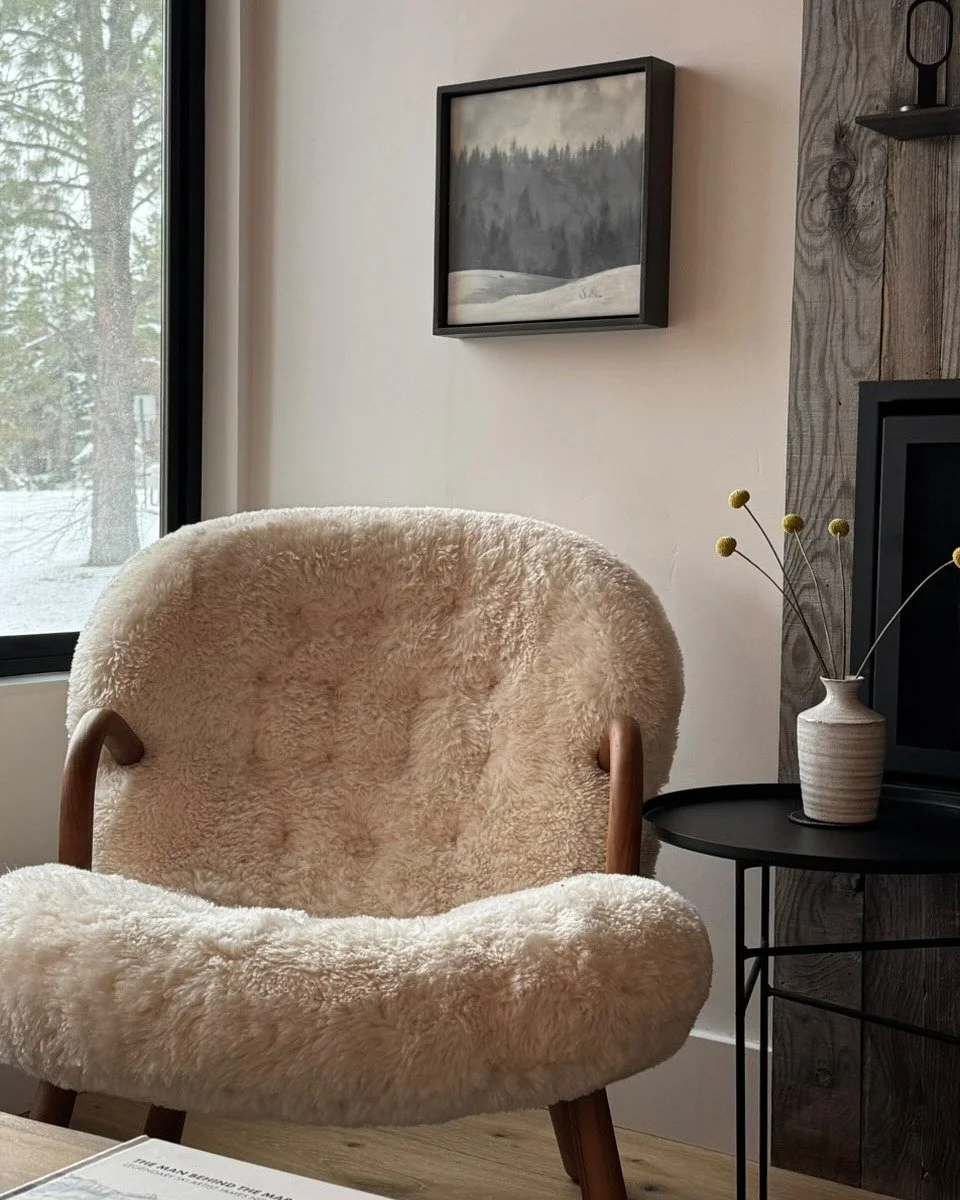 Thank you to the lovely @gallerymar client who messaged me with these perfect pictures of one of my encaustic studies "Portal Study". Perfectly styled and that view of the forest outside is delightful. I call dibs on curling up and reading 