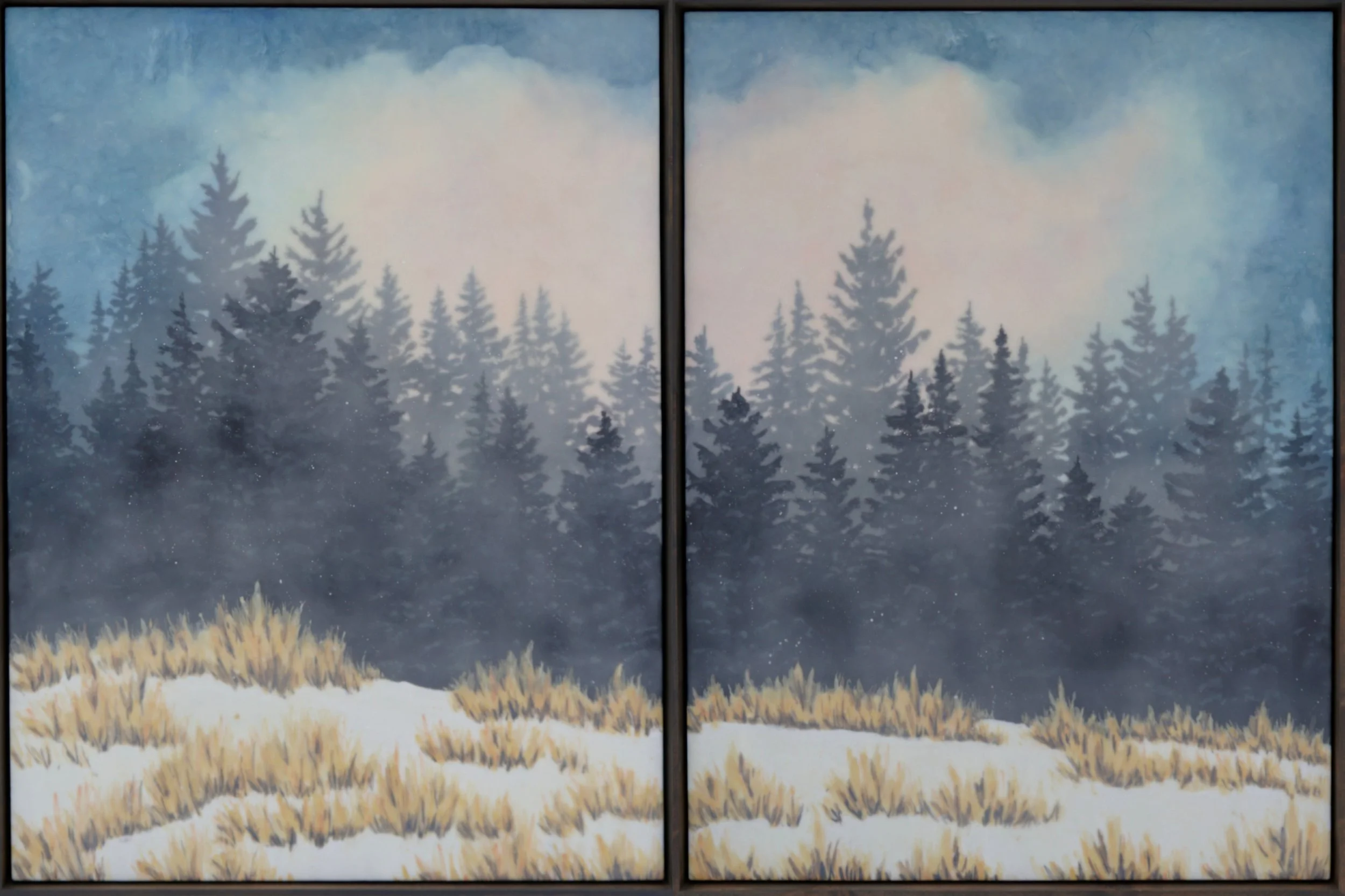 "Swelling Presence and the Chorus" | 40x60 in diptych