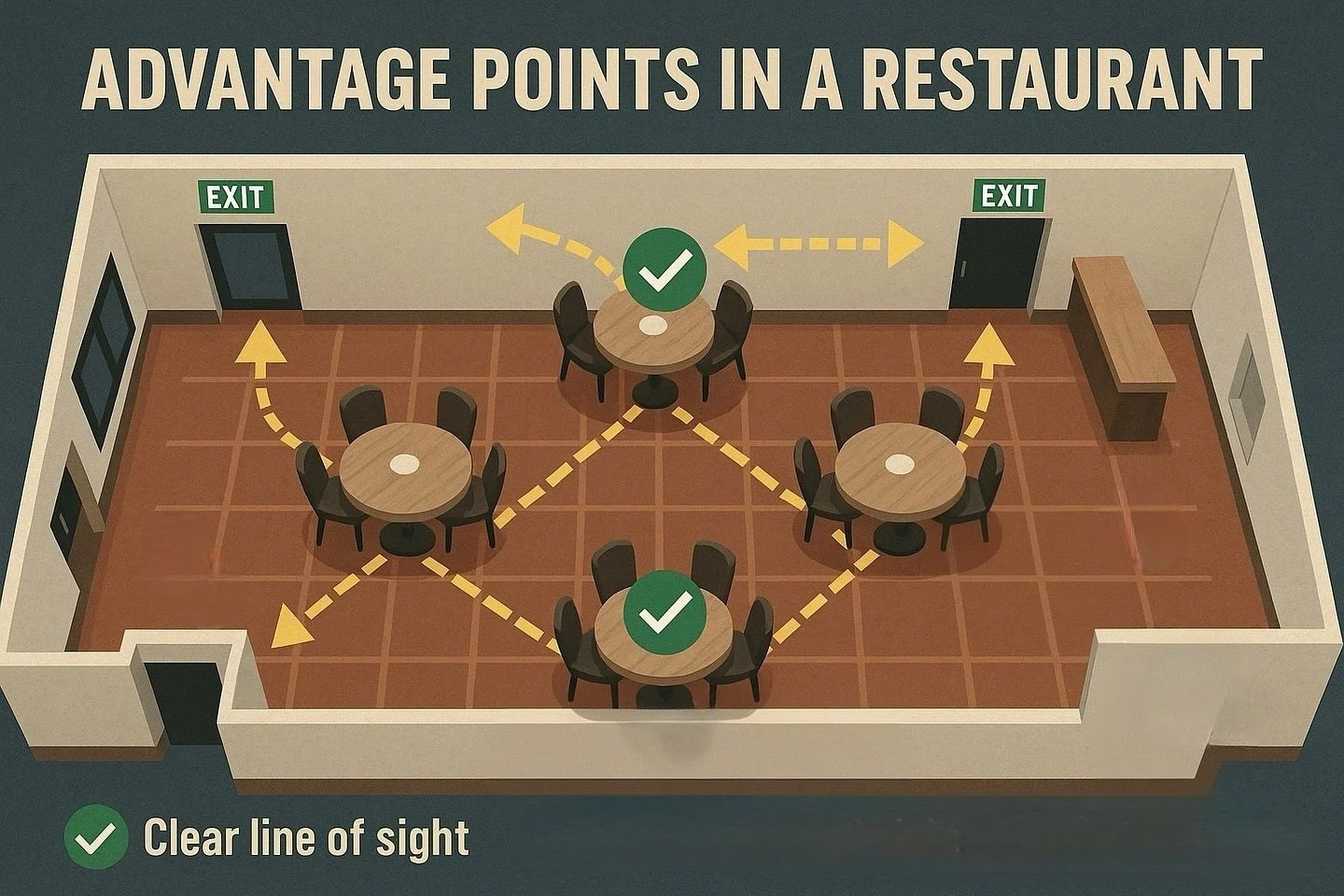 Most people walk into a restaurant and look for comfort. Or they sit wherever the host seats them.

But where you sit can directly impact your ability to respond if something goes wrong.

Whether it&rsquo;s a violent incident, a medical emergency, or