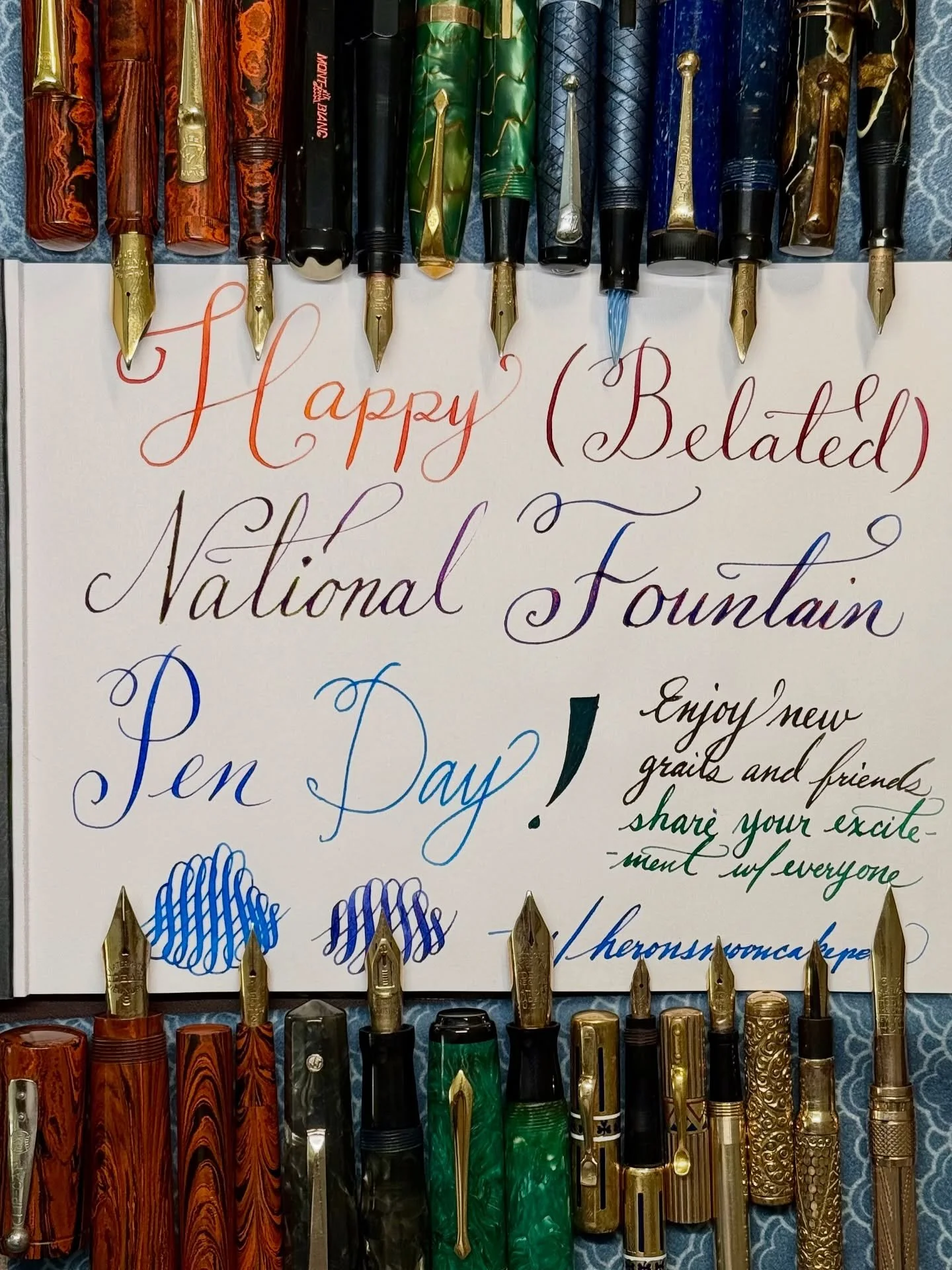 happy national fountain pen day! busy schedules and stressful days means we should always find ways to celebrate the small things in life! 

a handful of my more flashy vintage pens