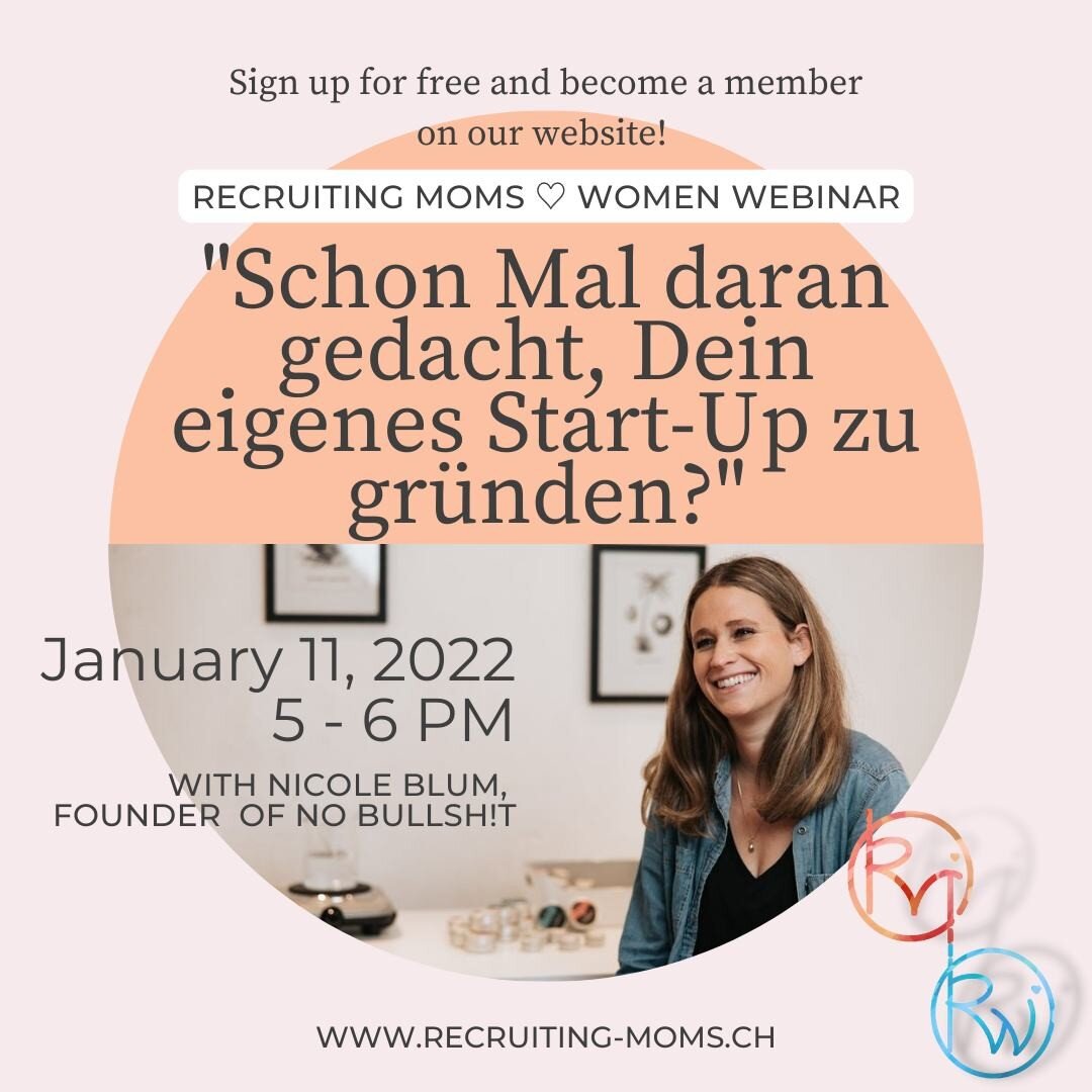 To all future female founders 🎯

On our next webinar, on January 11, Nicole Blum will tell you her secrets of founding her own start-up while being a mommy! 💪

Sign up for free and become a member on our website &rarr; link in bio! 

Please note th
