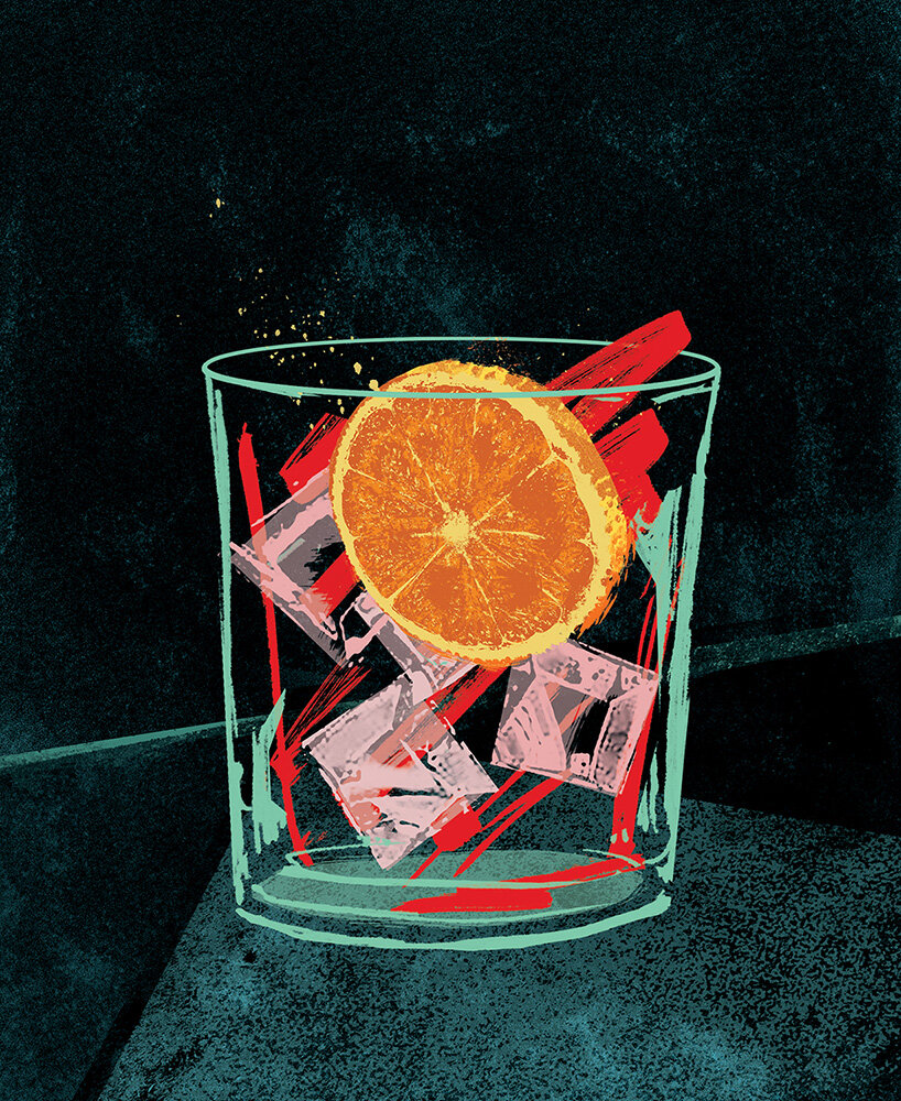   Print available on    Inprnt   .   Imbibe Magazine - May/June 2020  Spot Illustration:  100 Years of the Negroni  