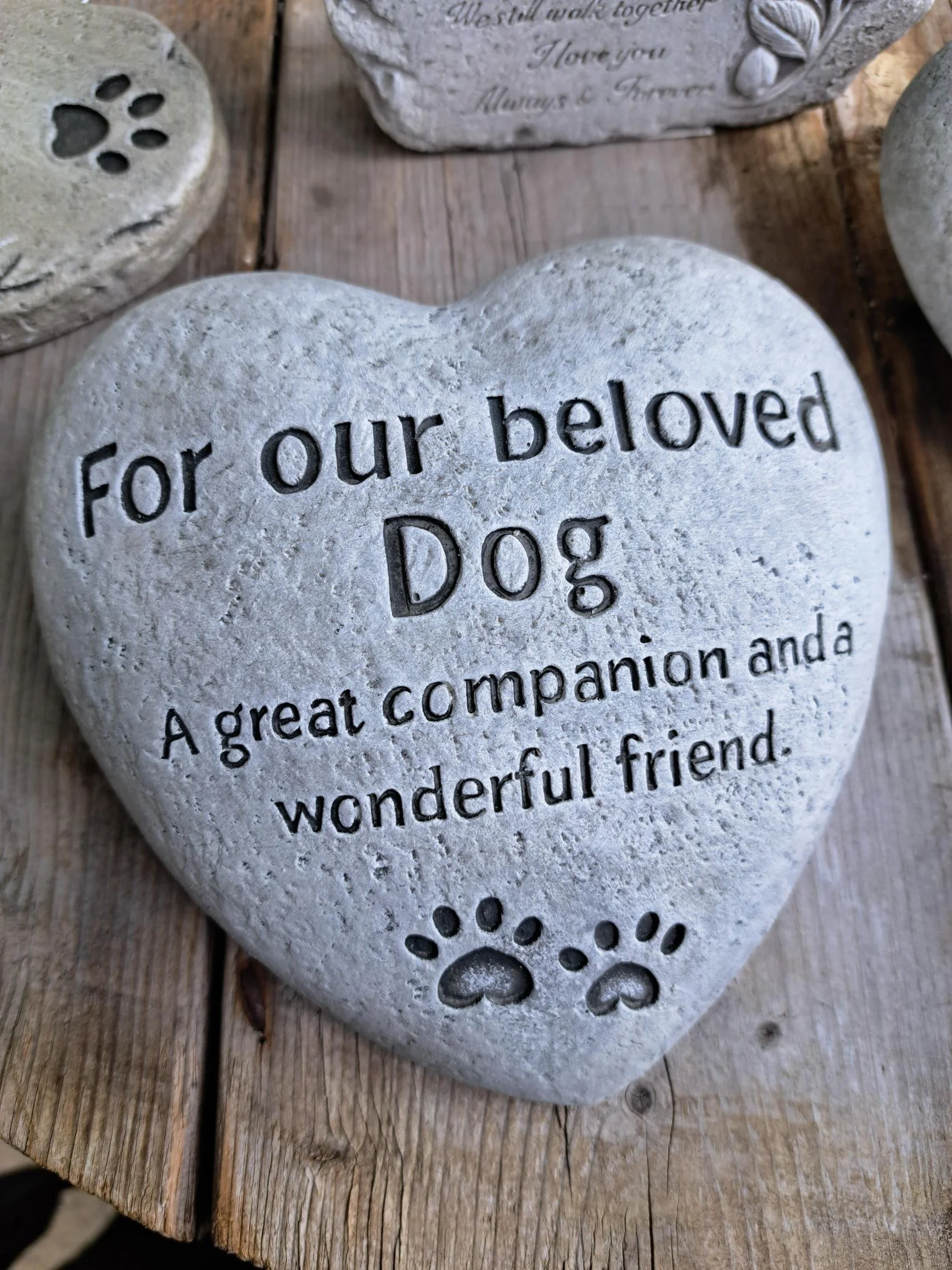 Heart Memorial Stone cement -Dog