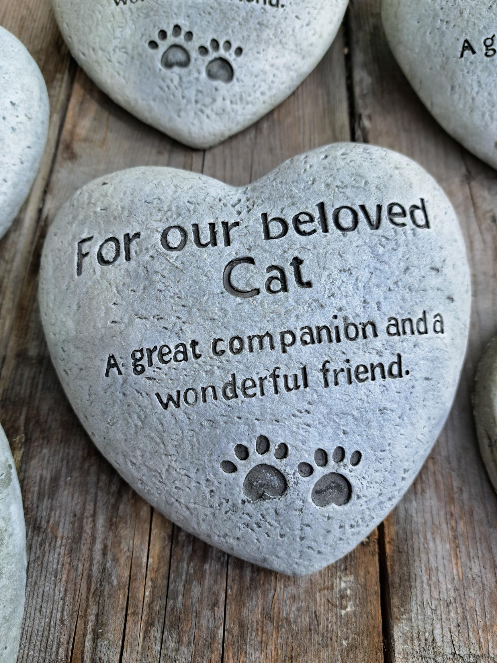 Heart Memorial Stone cement -Cat