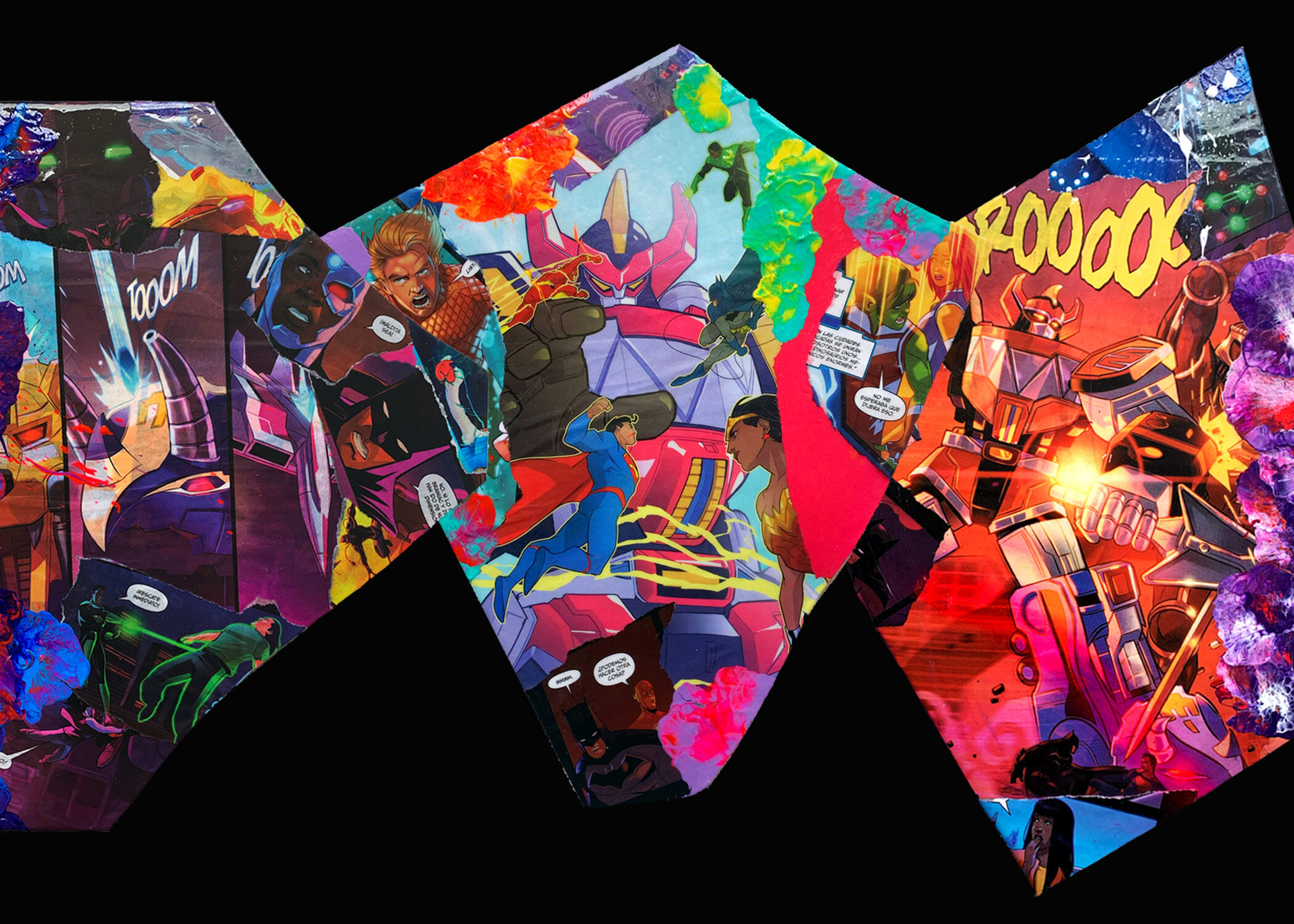 Justice League/Power Rangers tiles