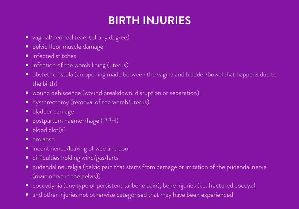 Birth Injuries and Postpartum Pain - What It's Like to Have an Undiagnosed  Childbirth Injury