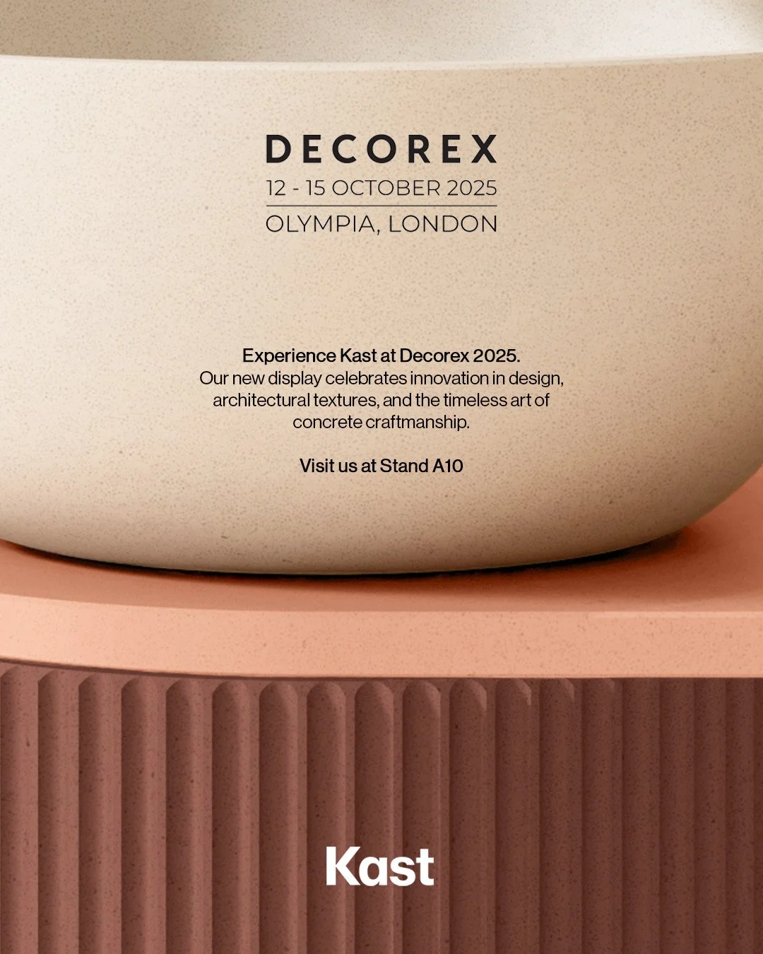 We&rsquo;re delighted to return to Decorex 2025 after last year&rsquo;s incredible success. This year, we invite you to experience Kast in a whole new way with a striking new display that celebrates innovation and design, architectural textures, and 