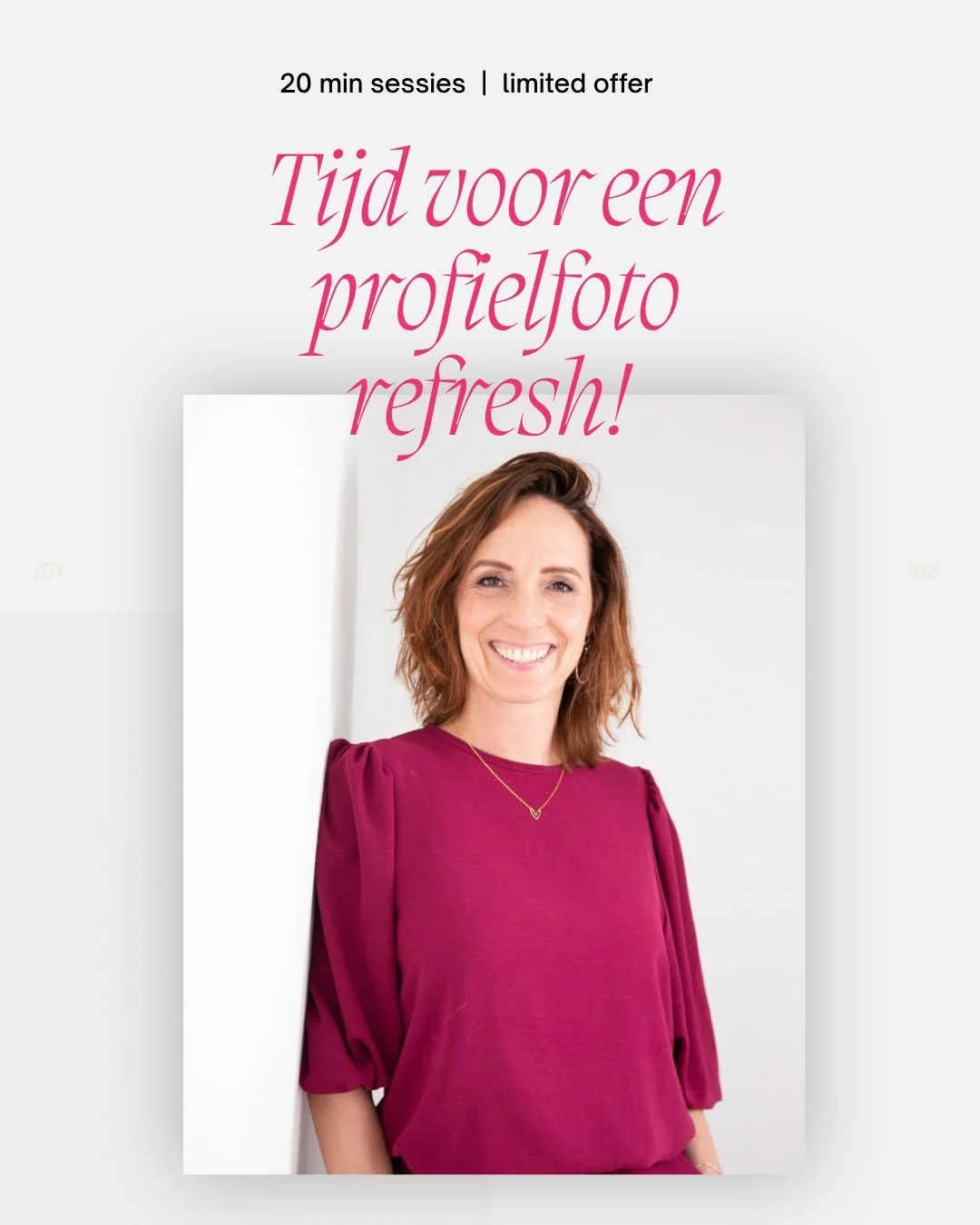 Eindelijk beelden waarop je jezelf herkent. Voor jou als je nieuwe beelden wil die &eacute;cht van jou zijn, zonder de tijdsinvestering van een volledige shoot.

Jij weet wie je bent. Alleen laten de foto&rsquo;s dat niet zien.
Dat veranderen we.

Li