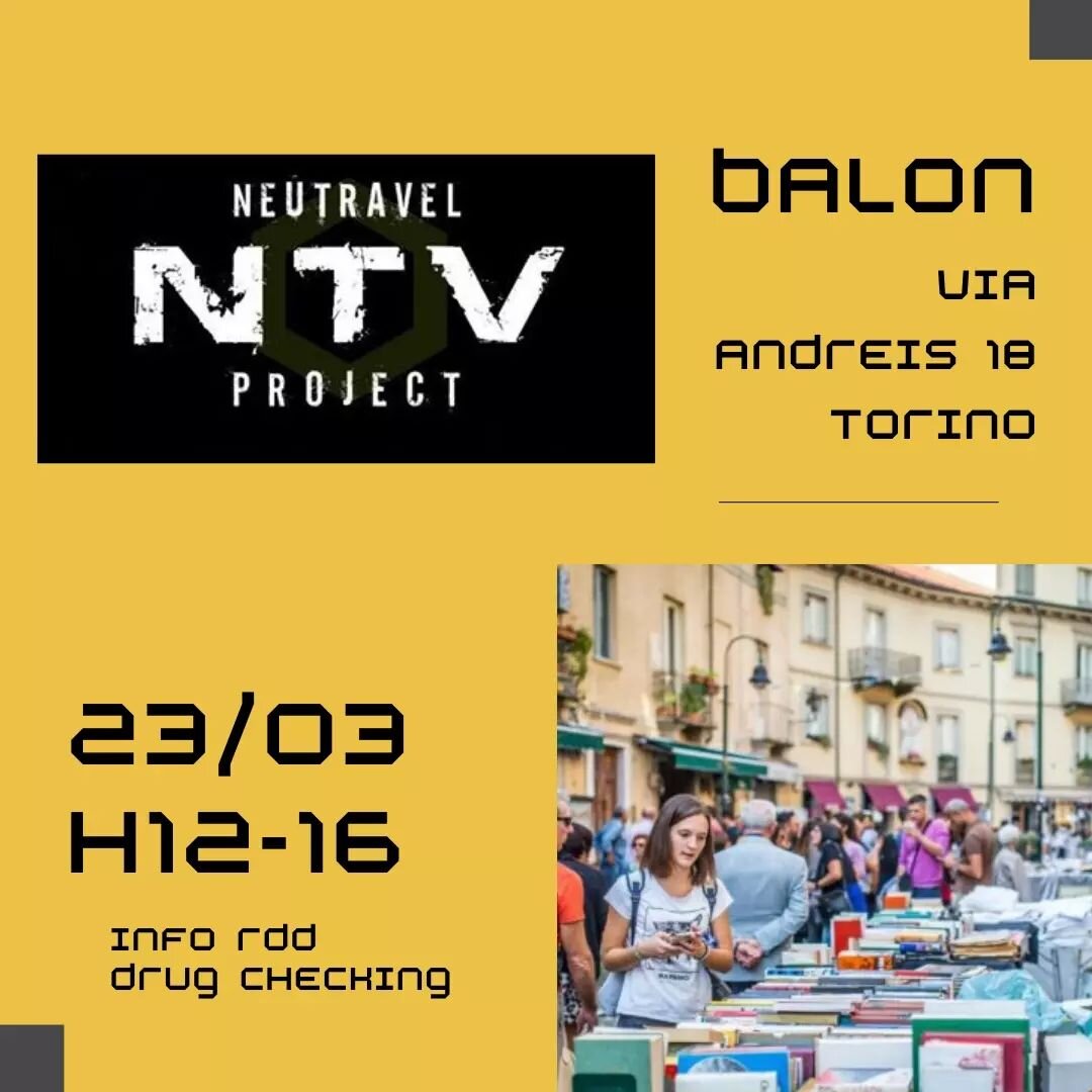 Domani sabato 23 marzo ci trovate al Bal&oacute;n! 
Venite a cercare il nostro camper in via andreis 18 (dietro il cortile del maglio)🏰

Dalle 12 alle 16 banchetto info e drug checking anonimo e gratuito!🧪

Venite a trovarci!🐈

#torino #balon #rdd