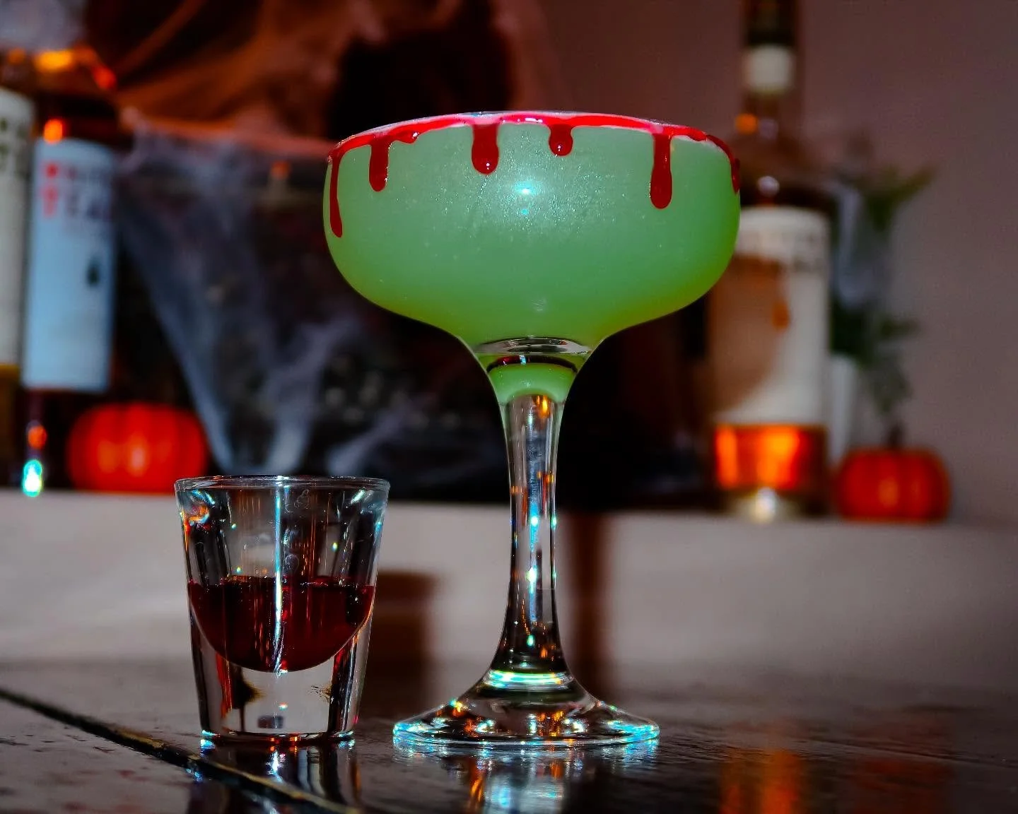 Blood Drop 🩸 Cocktail Special 🎃
Created, Mixed &amp; 📸 by @amber_harte16 
White Rum, Triple sec, Green Apple, Sugar &amp; Lime with a side Shot of Grenadine to pour in for a Blood Effect
#carrickonshannon #leitrim #buffaloboy #wildatlanticway #sha