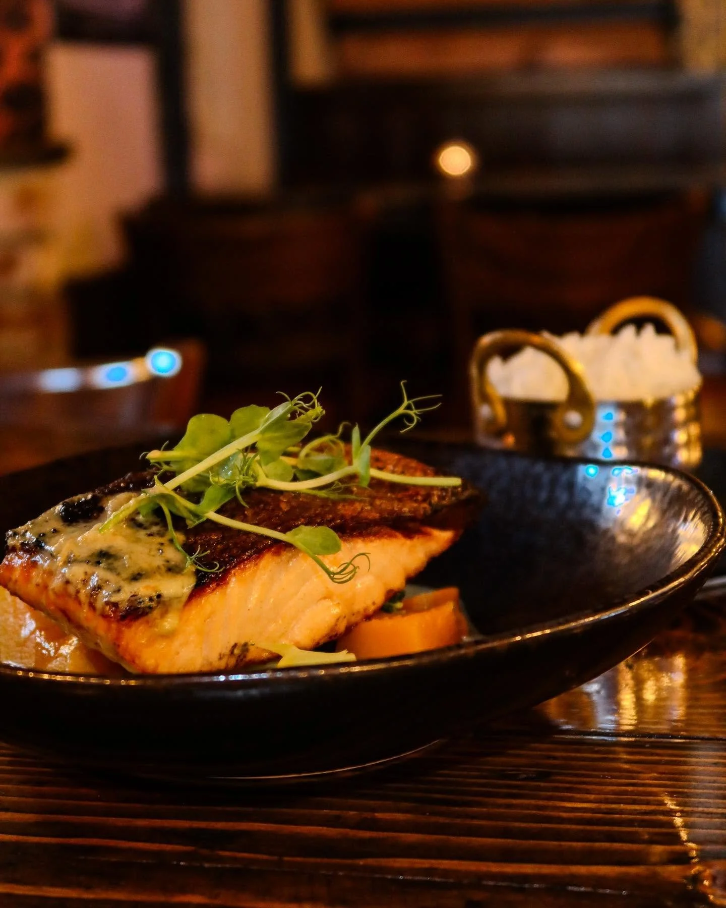 Chef Special ✨ Barbecued Salmon on a bed of Vegetables in Lemongrass &amp; Coconut Sauce, served with rice 👨&zwj;🍳
#buffaloboy #carrickonshannon #leitrim #foodireland