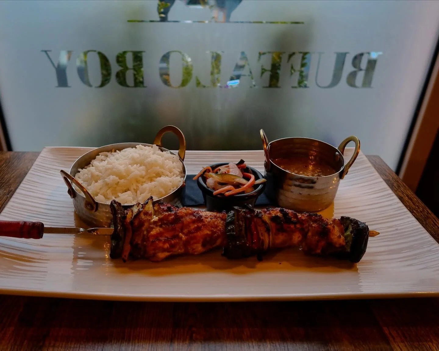 Chicken &amp; Mixed Vegetables Satay served with Peanut Sauce &amp; Rice 👌🏼
#buffaloboy #carrickonshannon #leitrim #roscommon