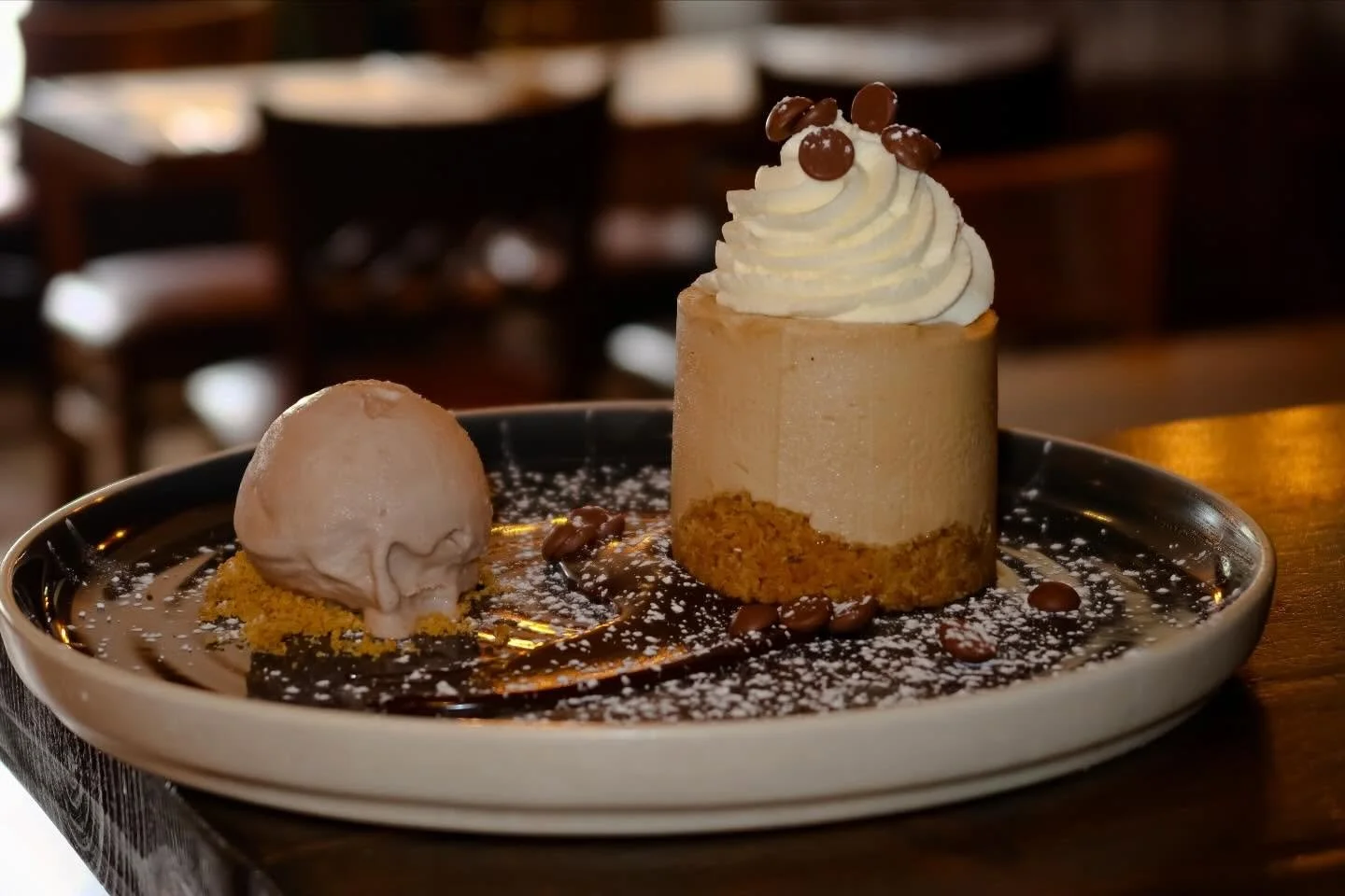 Praline Cheesecake with Praline Ganache served with Hazelnut ice-cream 👌🏼
#buffaloboy #carrickonshannon #leitrim #roscommon #shannonriver 
📸 by @jodielupton1