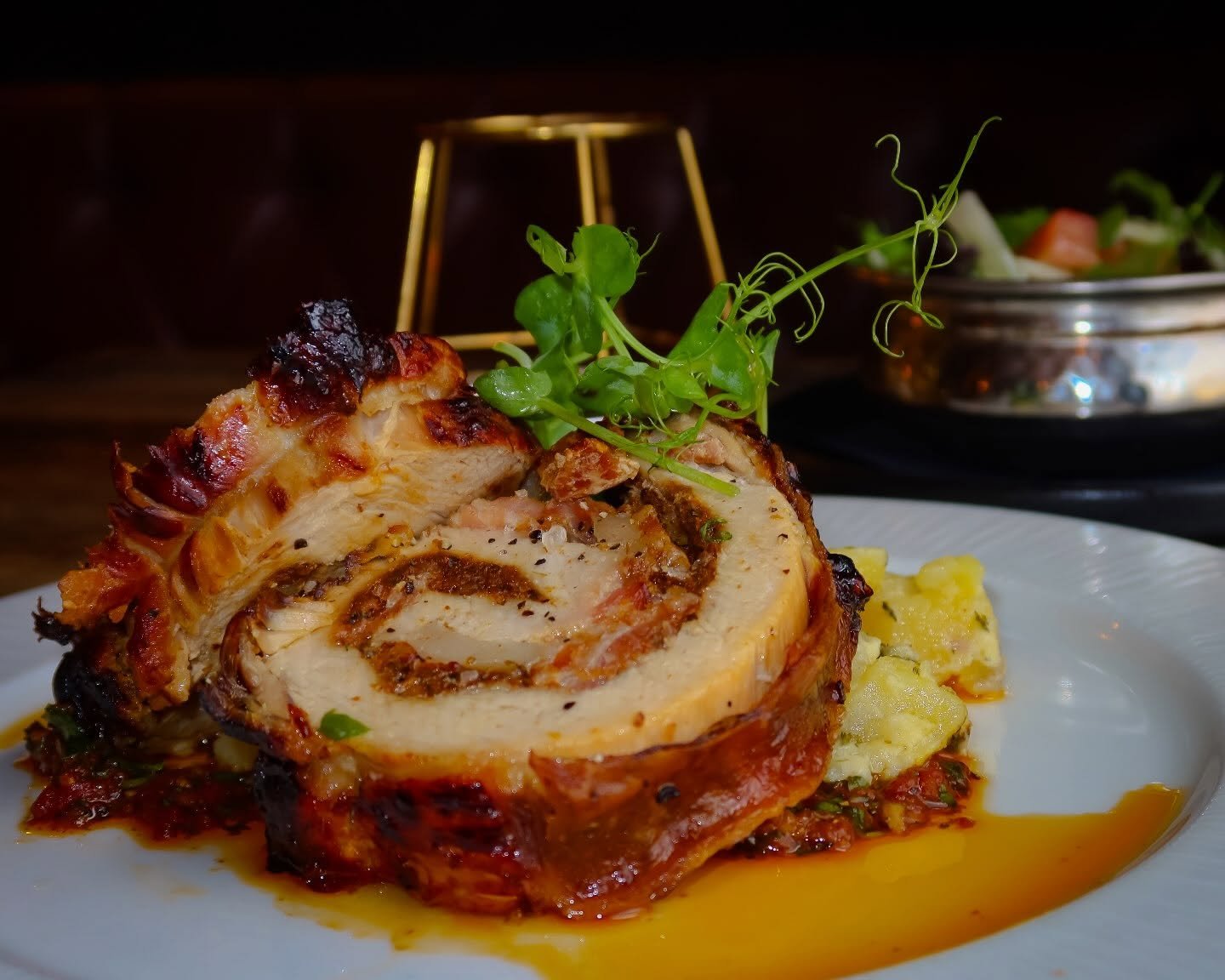 Chefs Special ~ Pork Loin Porchetta served with Garlic Potatoes, Fennel Dill Salad &amp; Red Chimmichuri 👌🏼 #buffaloboy #carrickonshannon #leitrim #roscommon #rivershannon
