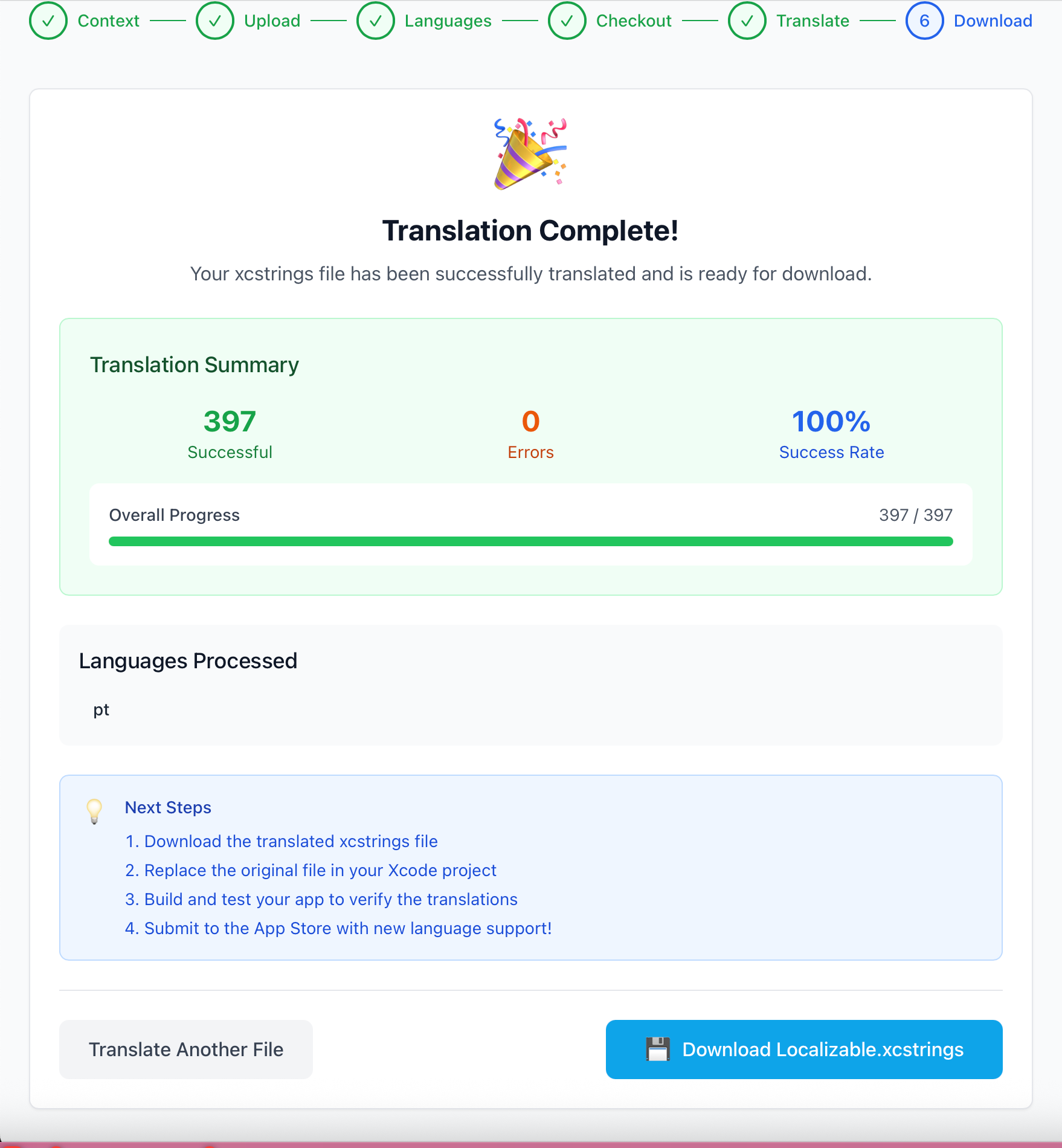Localwise.io Smart Translations for Apple Apps