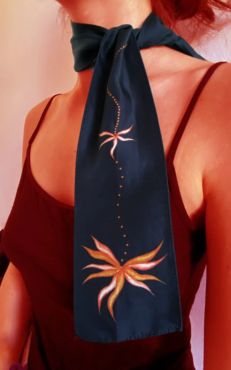 Flora (100 × 10 cm) - Silk Twill Scarf - Double-sided printed. £40 + P&P (Royal Mail Signed 1st Class)
