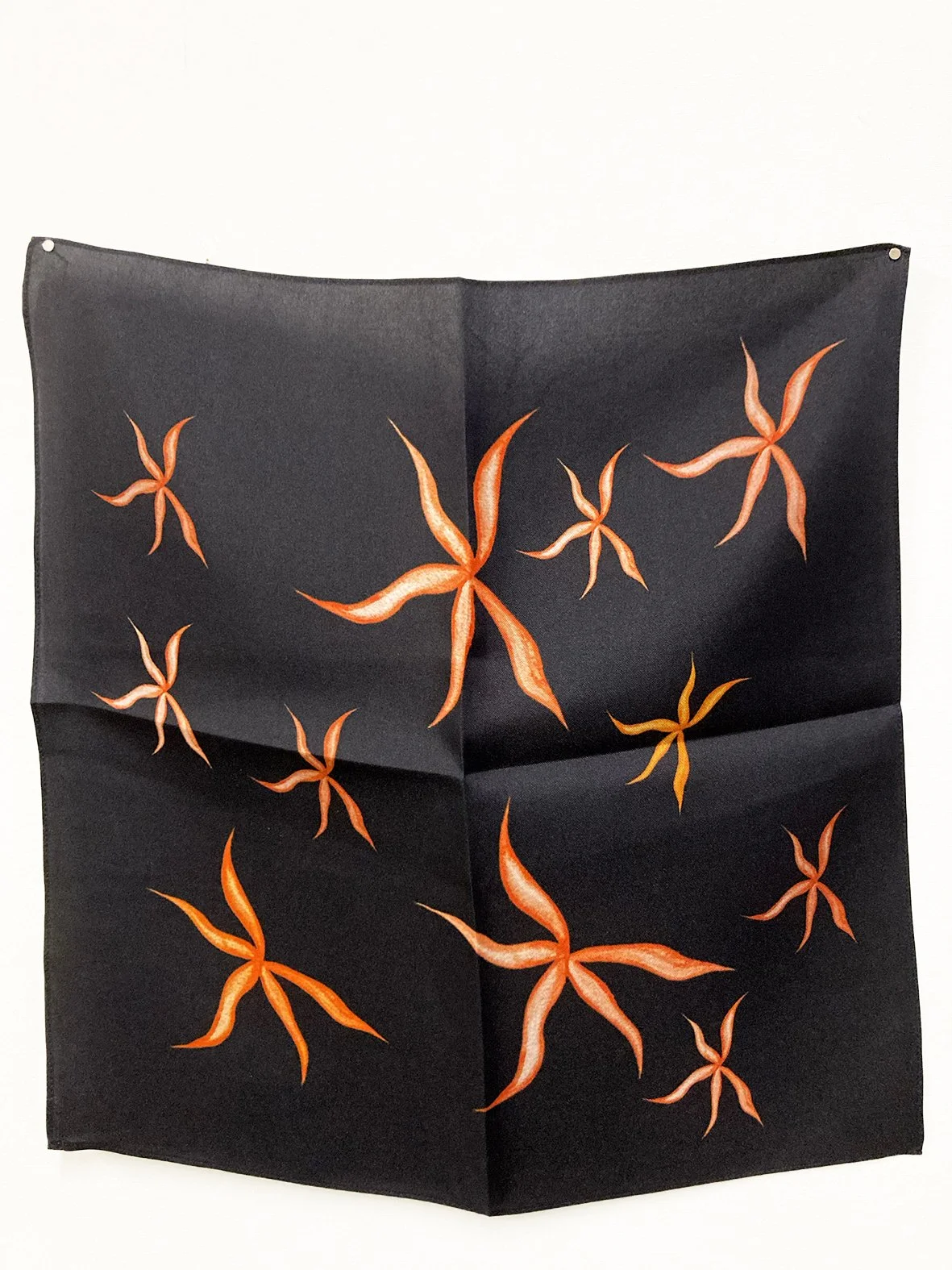 Anemone Black (45 × 45 cm) - Silk Twill Scarf - Double-sided printed. £55 + P&P (Royal Mail Signed 1st Class) 