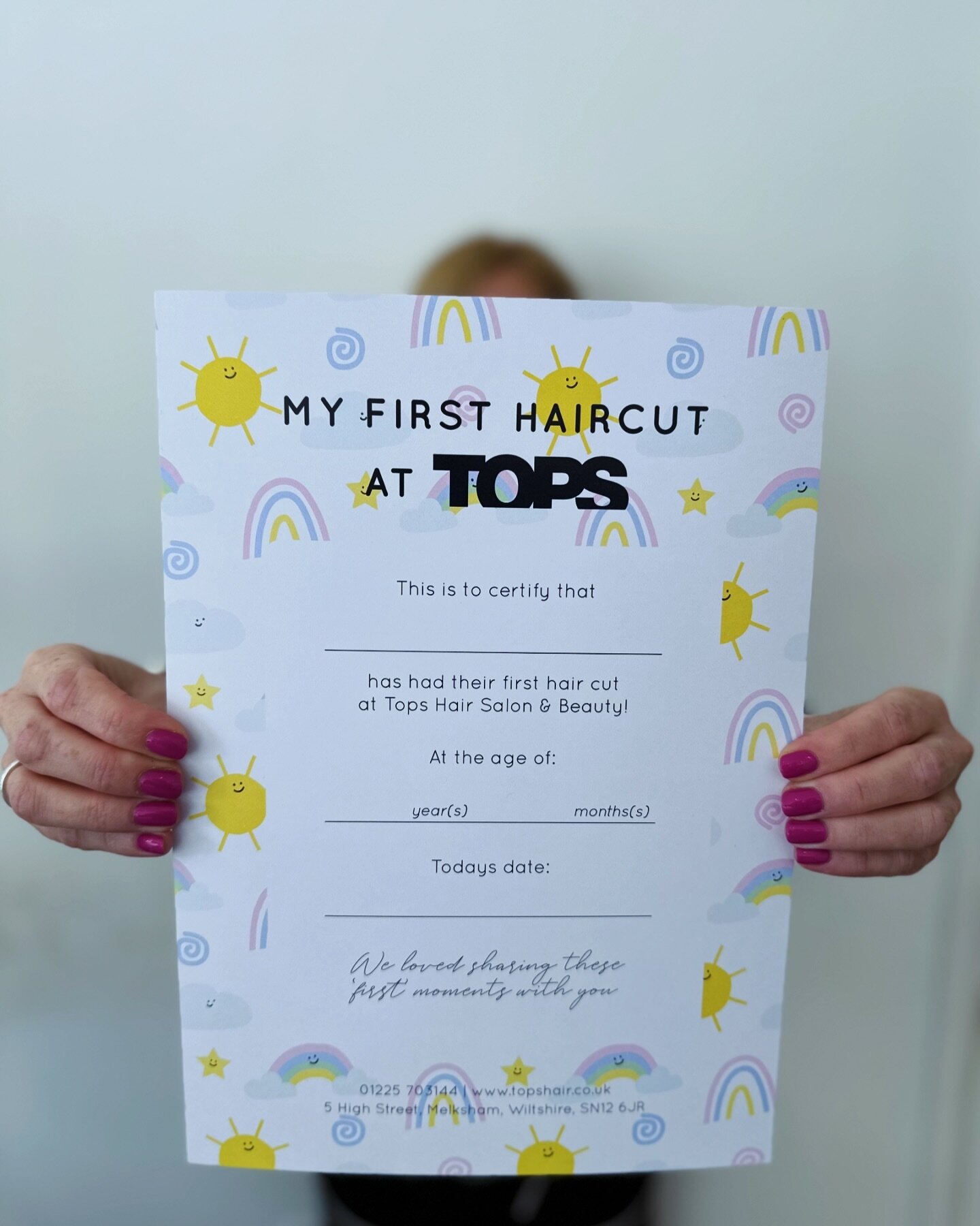 Capturing the milestone of the very first haircut at Tops Hair Salon &amp; Beauty! Celebrating the little ones with these adorable certificates ✂️🎉 

#FirstHaircut #TopsHairSalon #LittleOnes #MilestoneMoment #Melksham