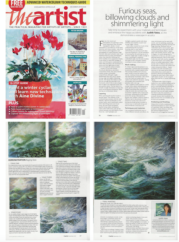 Seascape article in The Artist magazine 