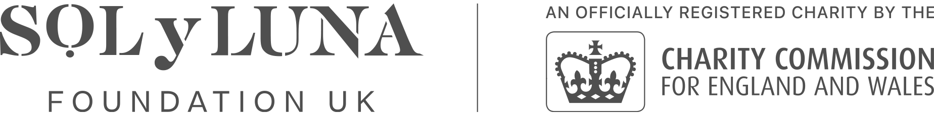 Logo of Soly LUNA Foundation UK with text indicating it is an official registered charity by the Charity Commission for England and Wales, featuring a crown emblem.