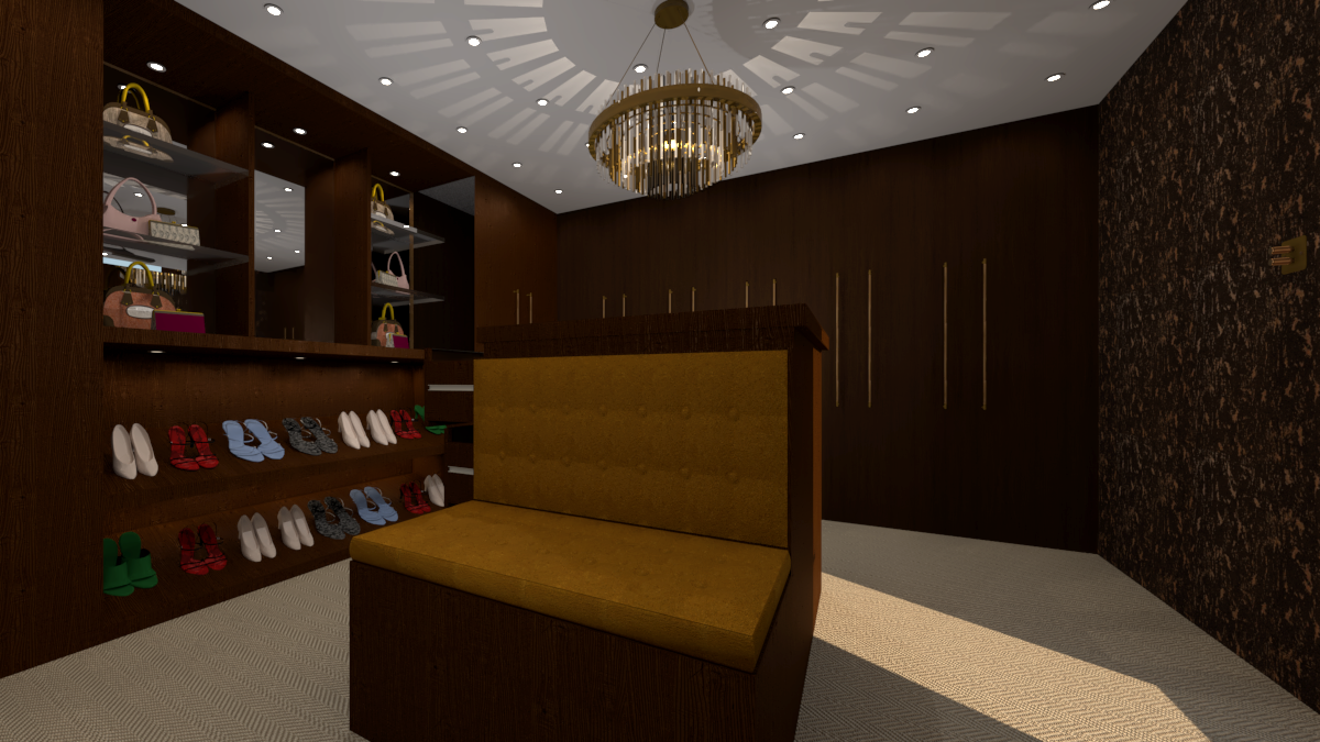 Commissioned 3D Model/Render of a dressing closet for Neuk Interiors