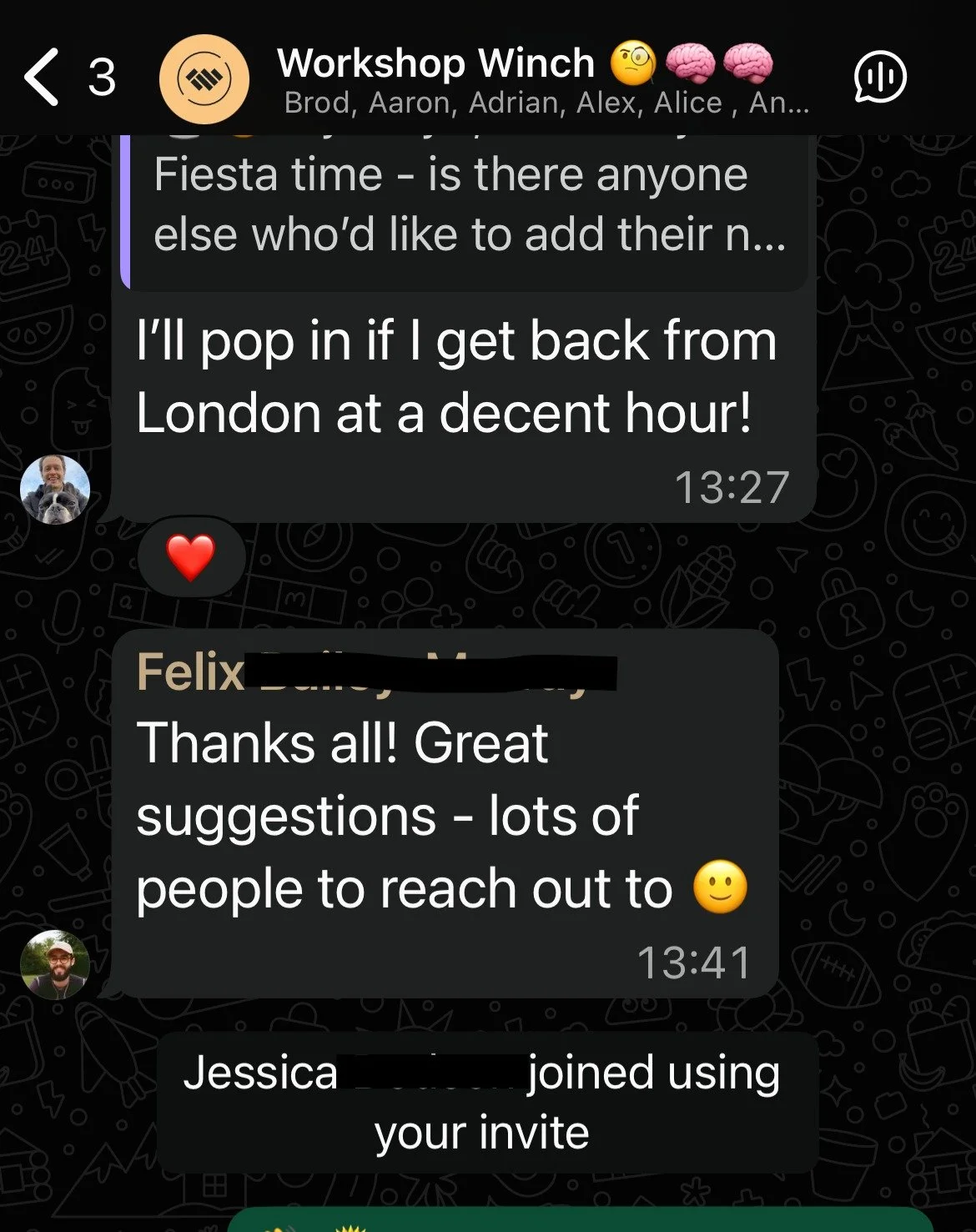 The members' chat crackled to life just before 8am this morning. It doesn't happen every day, sometimes a practical notification like a meeting room booking cancelled and released back onto the app, or a reminder about an event coming up.
Today was
