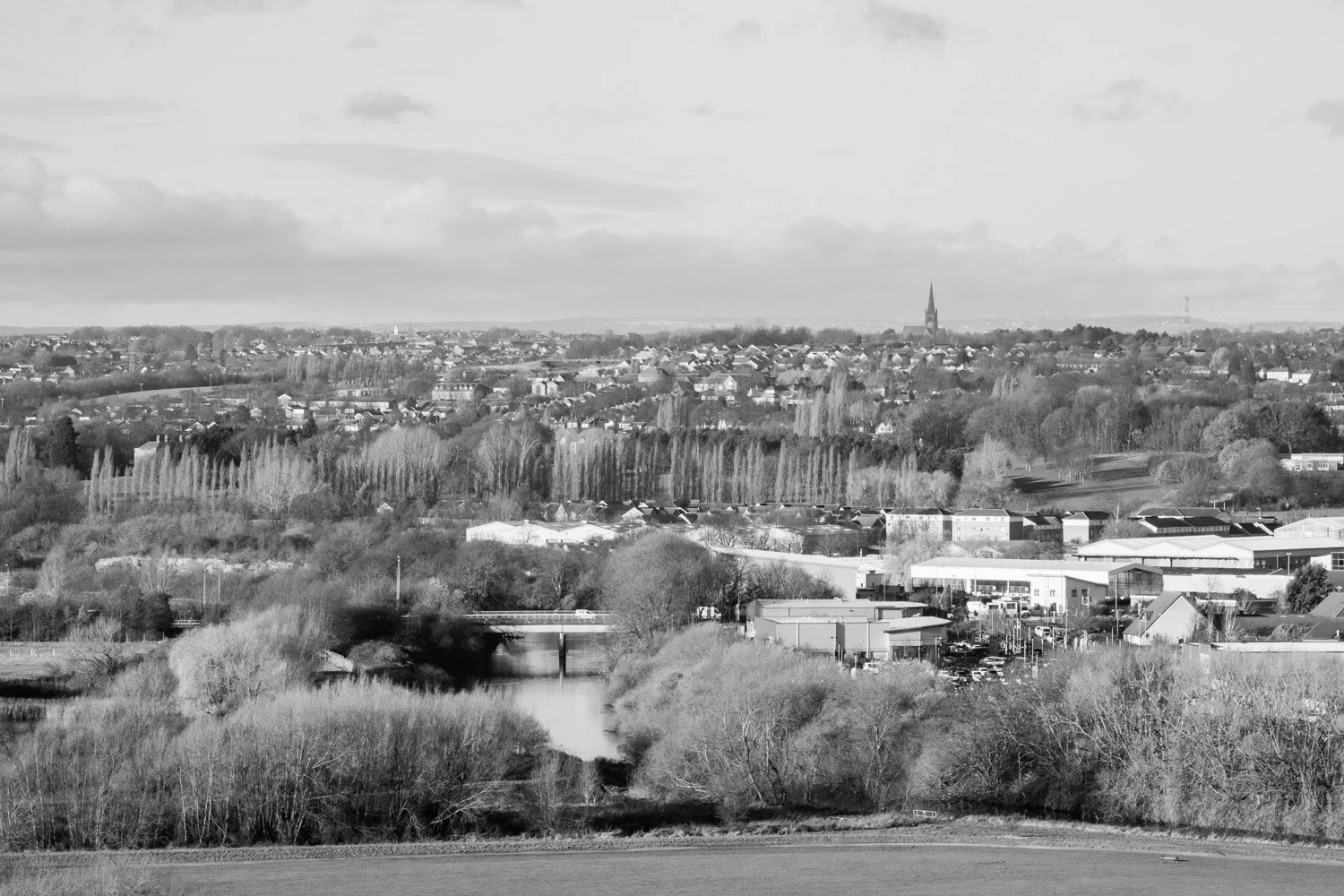 Wakefield and the river from Sandal Castle, December 2020
