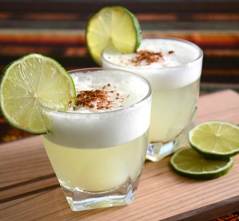 2 ounces pisco
1 ounce simple syrup
3/4 ounce key lime juice
1 large egg white
2 to 3 dashes aromatic bitters