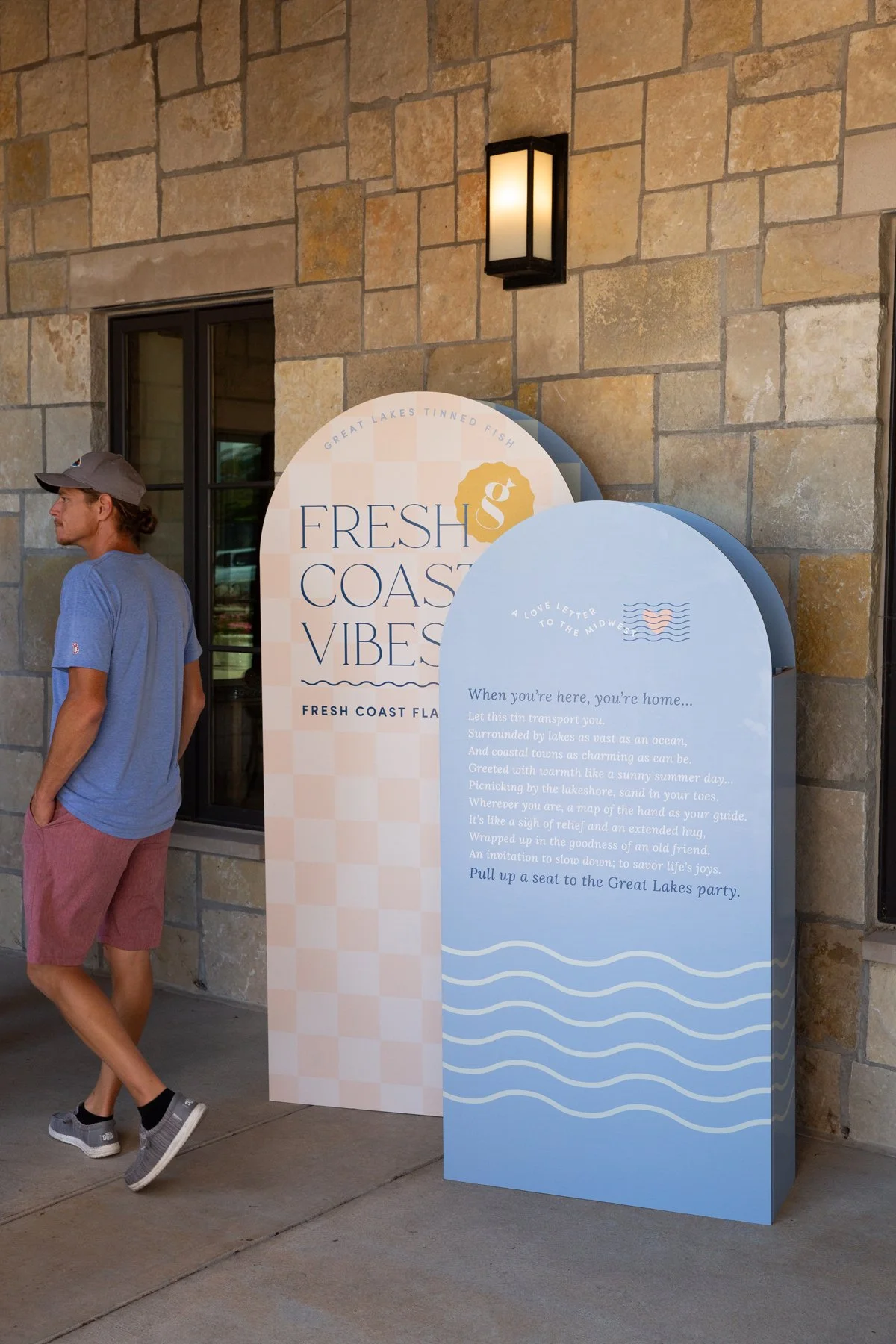 Arched Freestanders walls for Great Lakes Tinned Fish's outdoor event