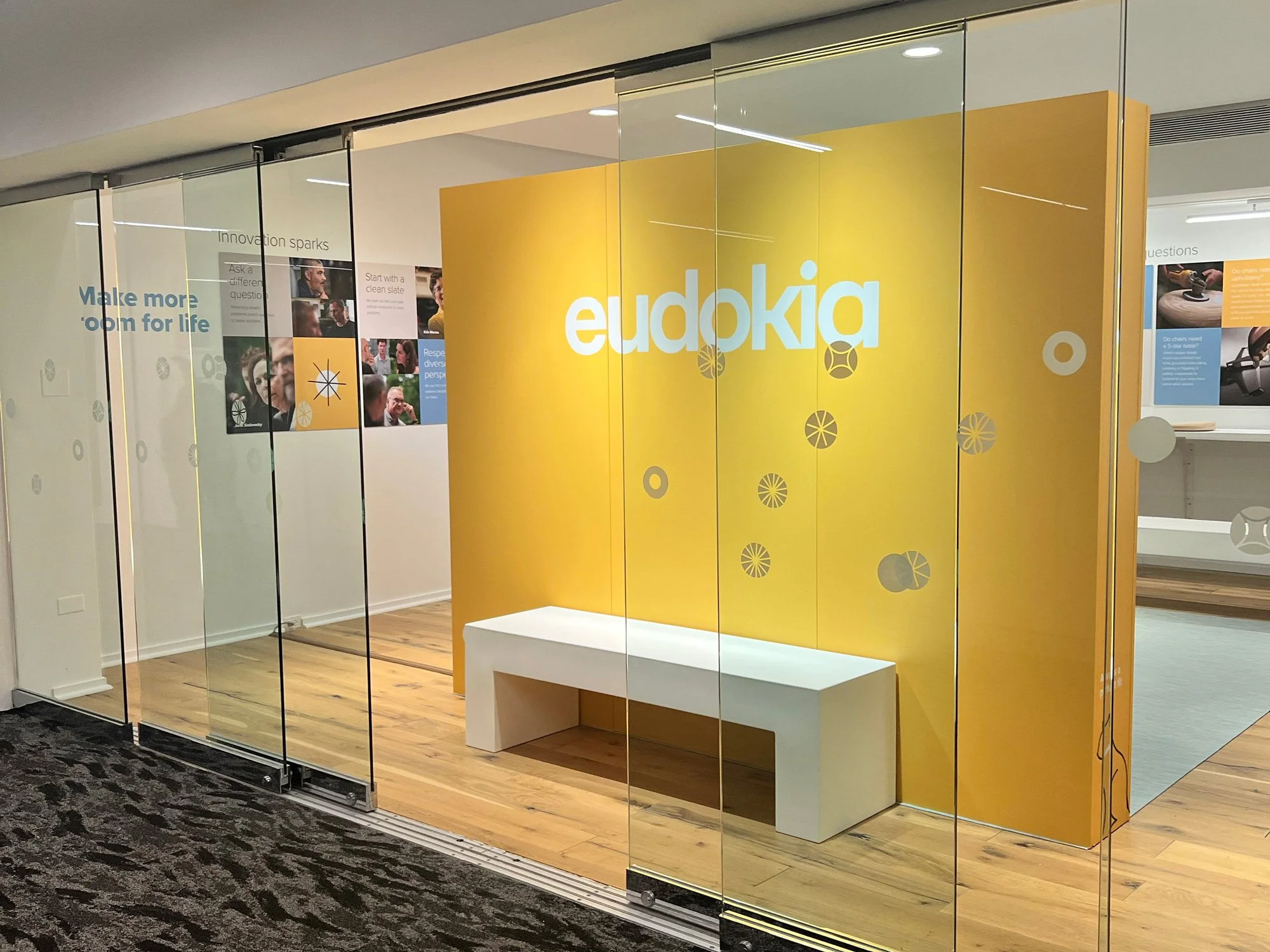 Freestanders Walls Anchor Eudokia’s Showroom Debut at NeoCon 2026