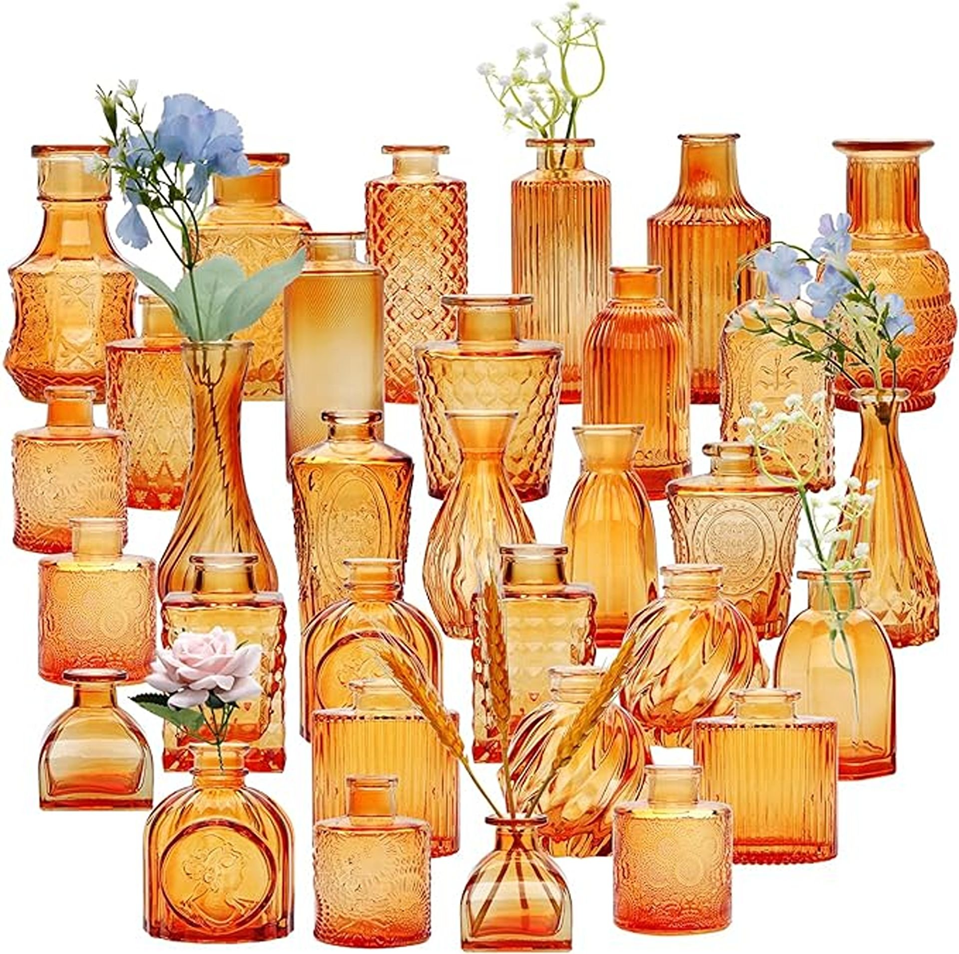 Bud Vases Assorted Burnt Orange .jpg