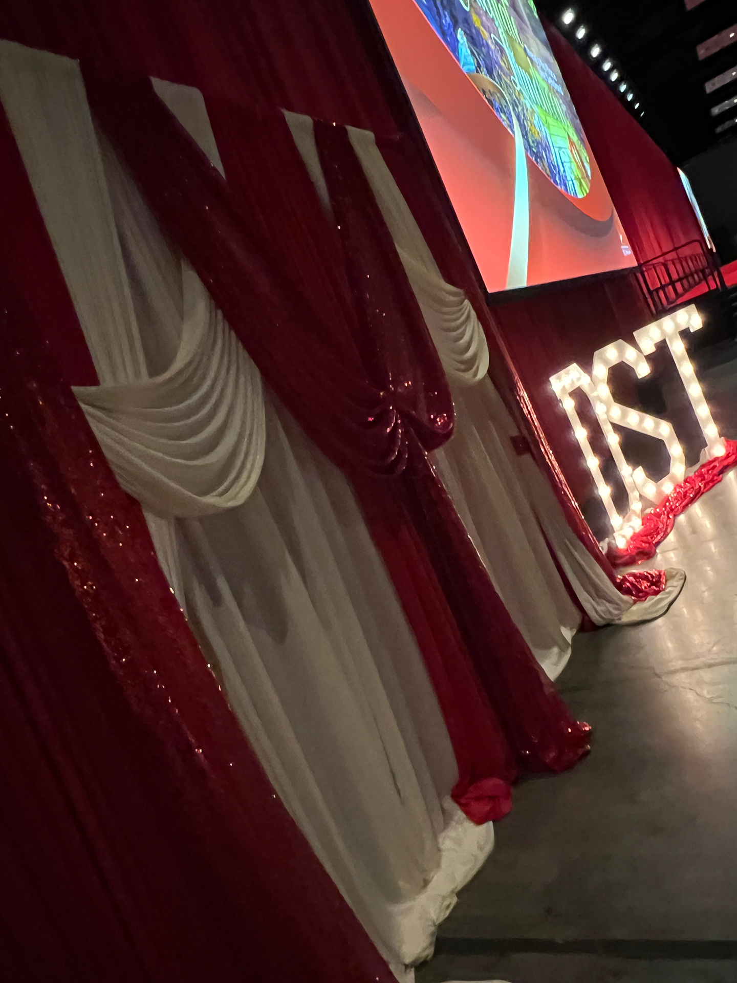 Backdrop Draping Design - Red & White
