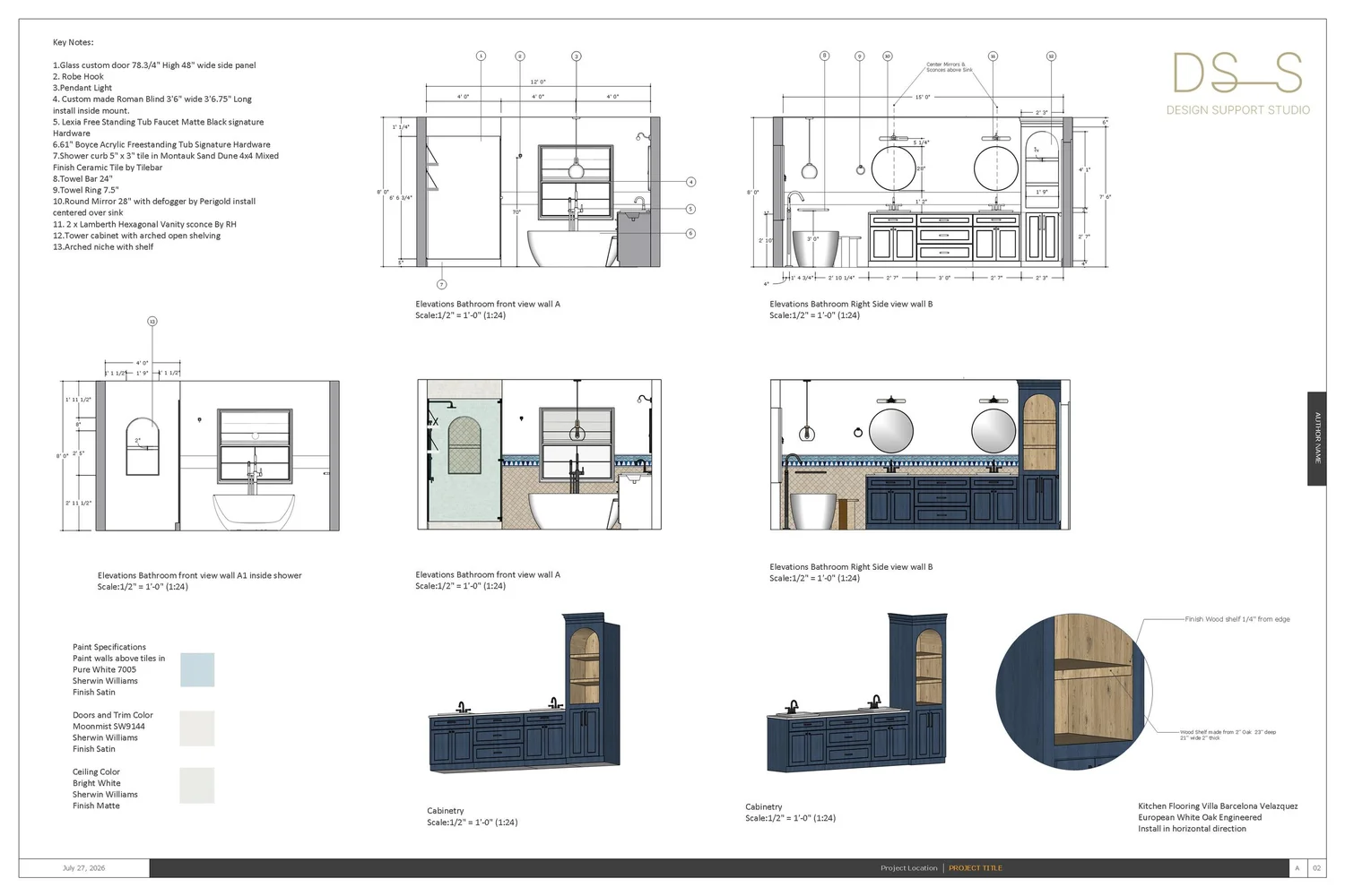 Sedona Residence bathroom vanity millwork drawings