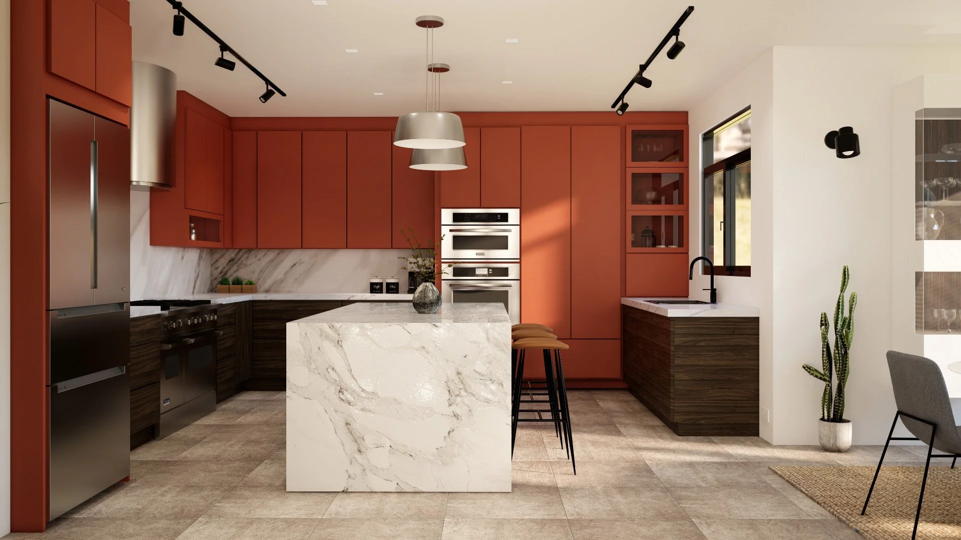 Marble & Terracotta Modern Kitchen designed by wowedesign an online Interior Design Studio offering custom designs.jpg