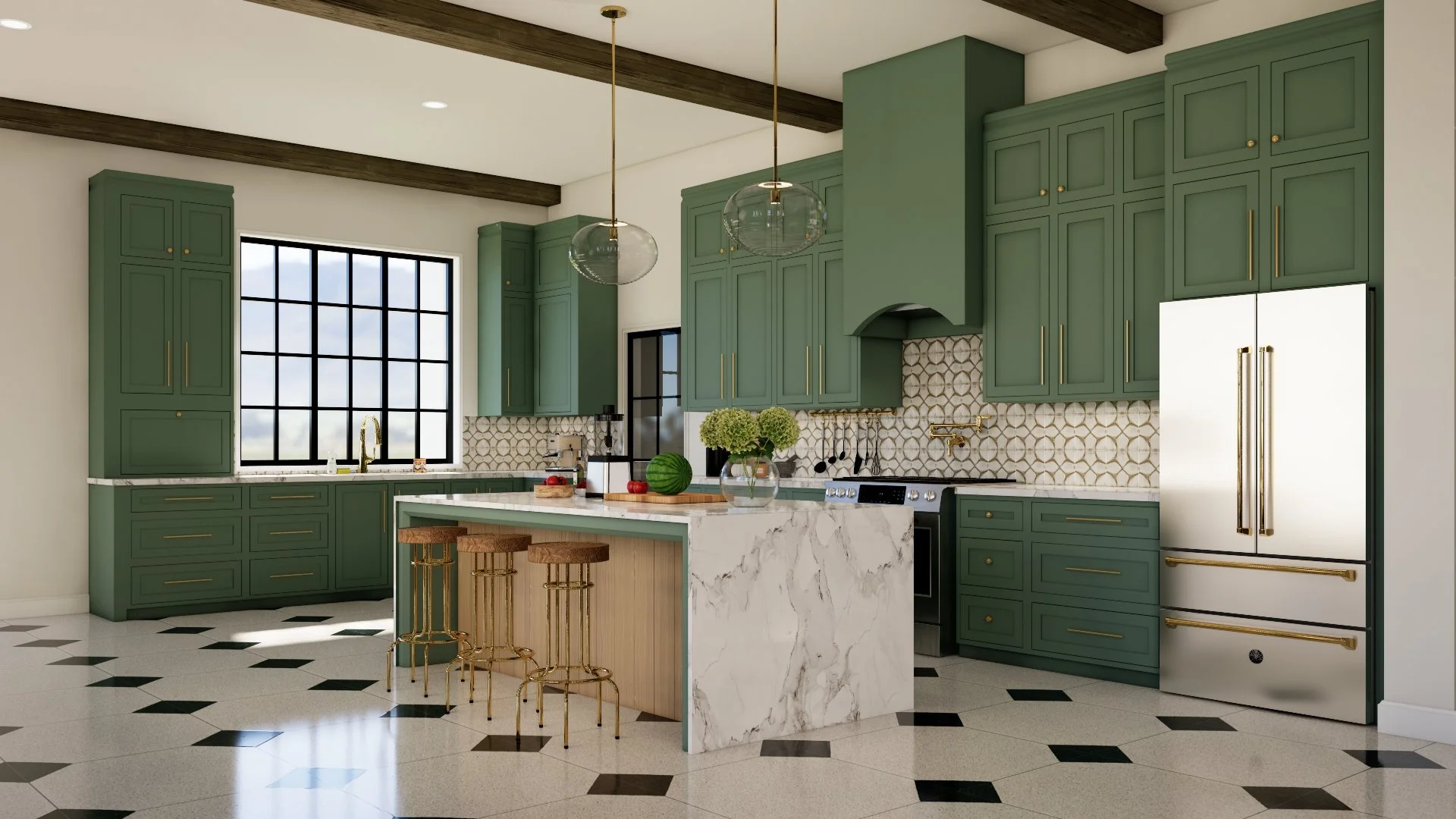 Beautiful sage green kitchen designed by wowedesign an Online Interior Design Studio.jpg