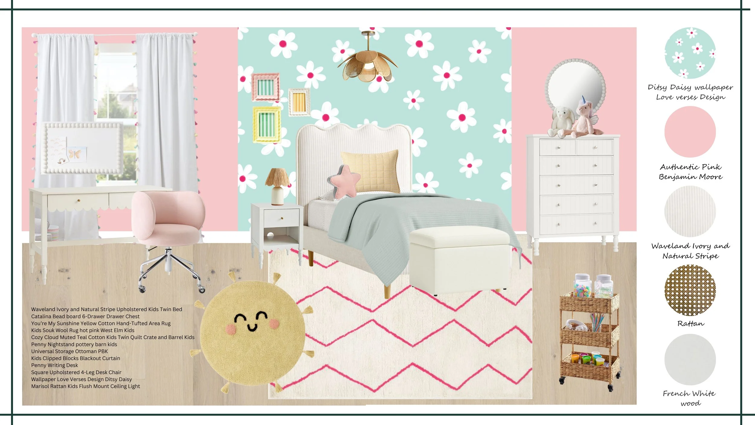 Girls Bedroom Concept Board Online Interior Design wowedesign .jpg