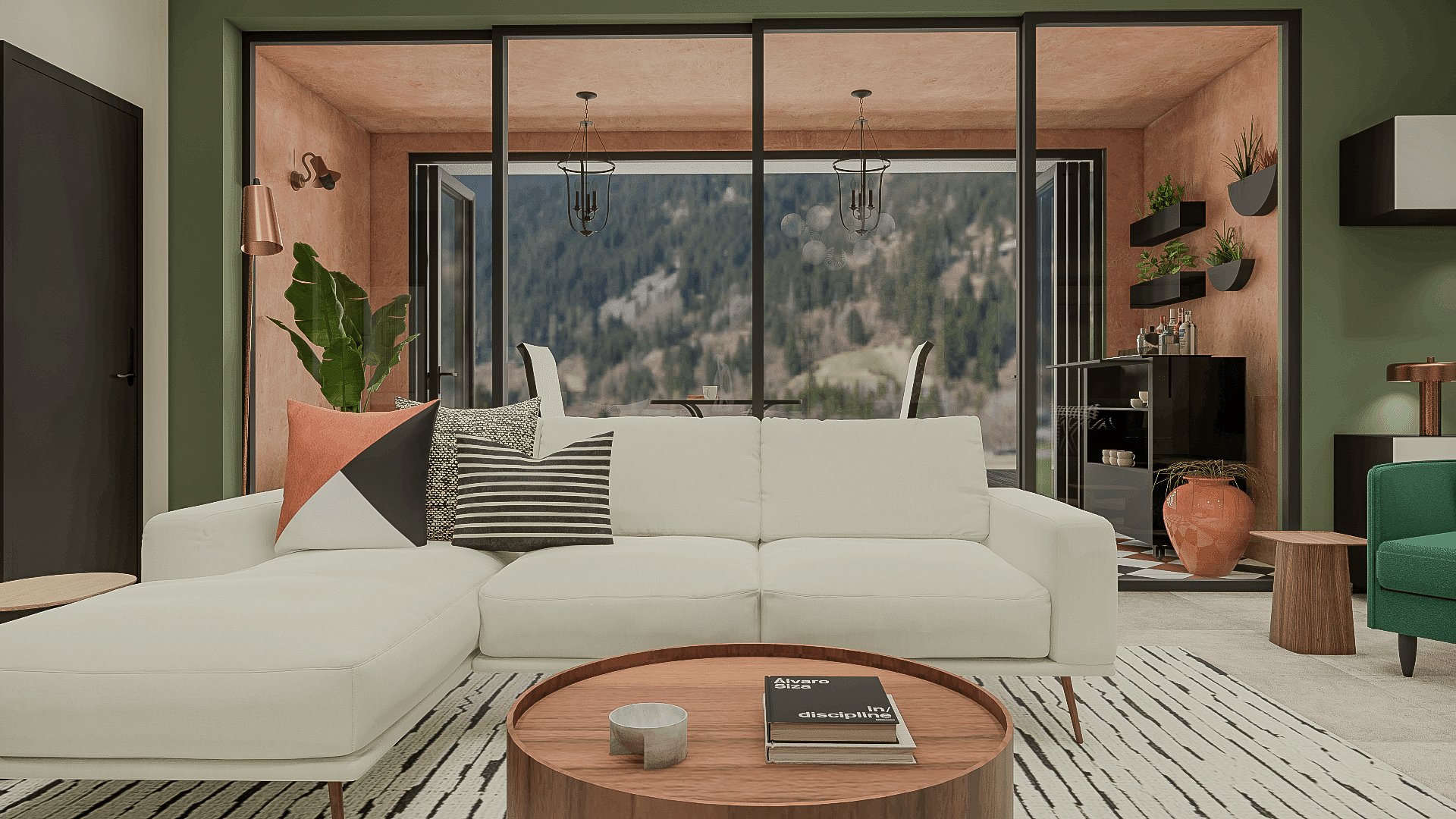 Vibrant open concept living area designed with natures colors and materials by wowedesign an online Interior Design Studio.jpg