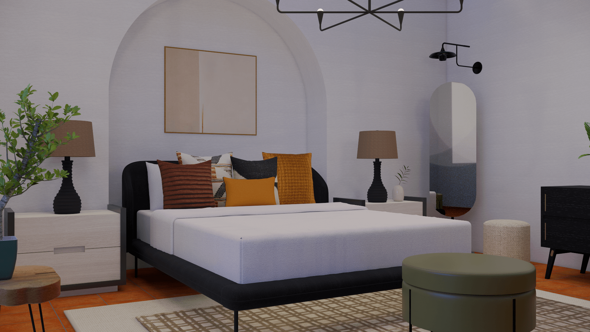 Mediterranean Inspired Master Bedroom — wowedesign.com | Virtual ...