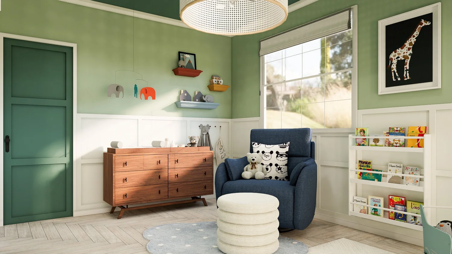 Willow Nursery nursing chair and changing area visualization
