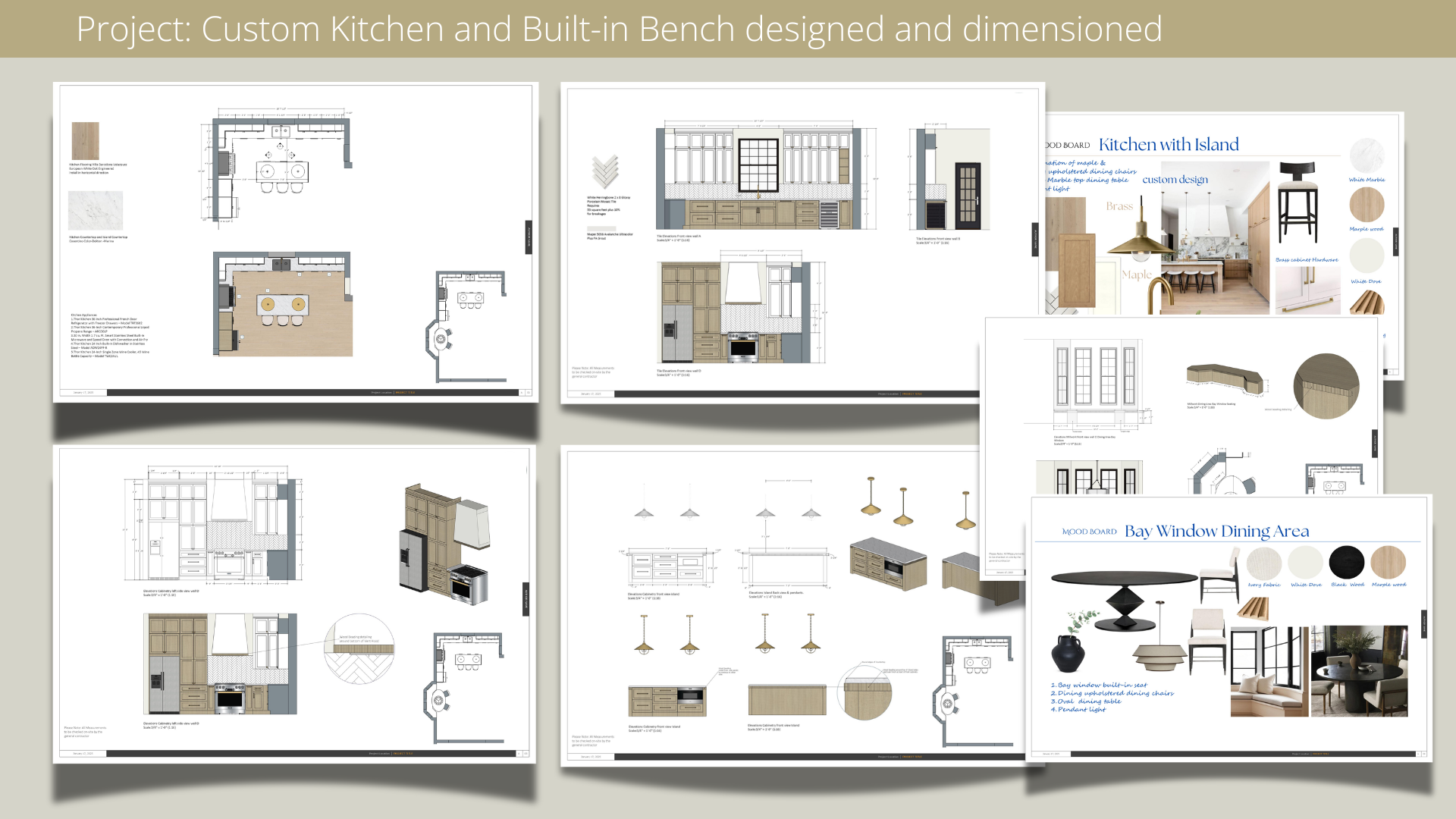 Project: Custom Kitchen and Built-in Bench designed and dimensioned