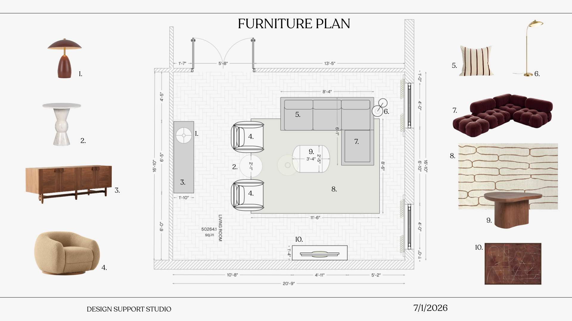 Space planning and furniture concept design example