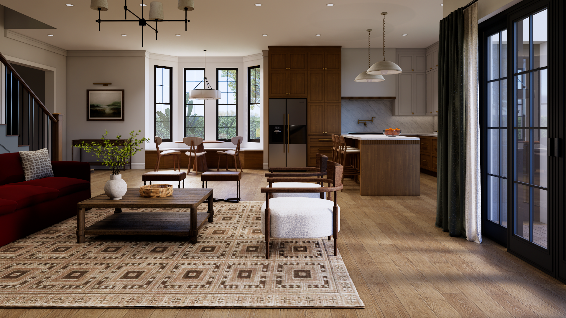 Interior living room 3D visualization