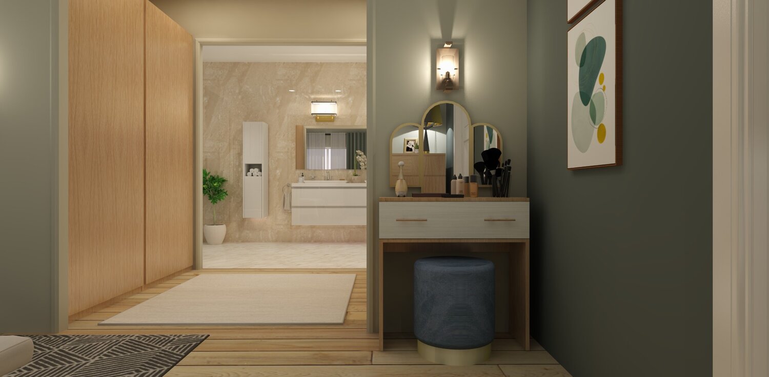Hotel style bedroom with an ensuite bathroom — wowedesign.com | Virtual ...