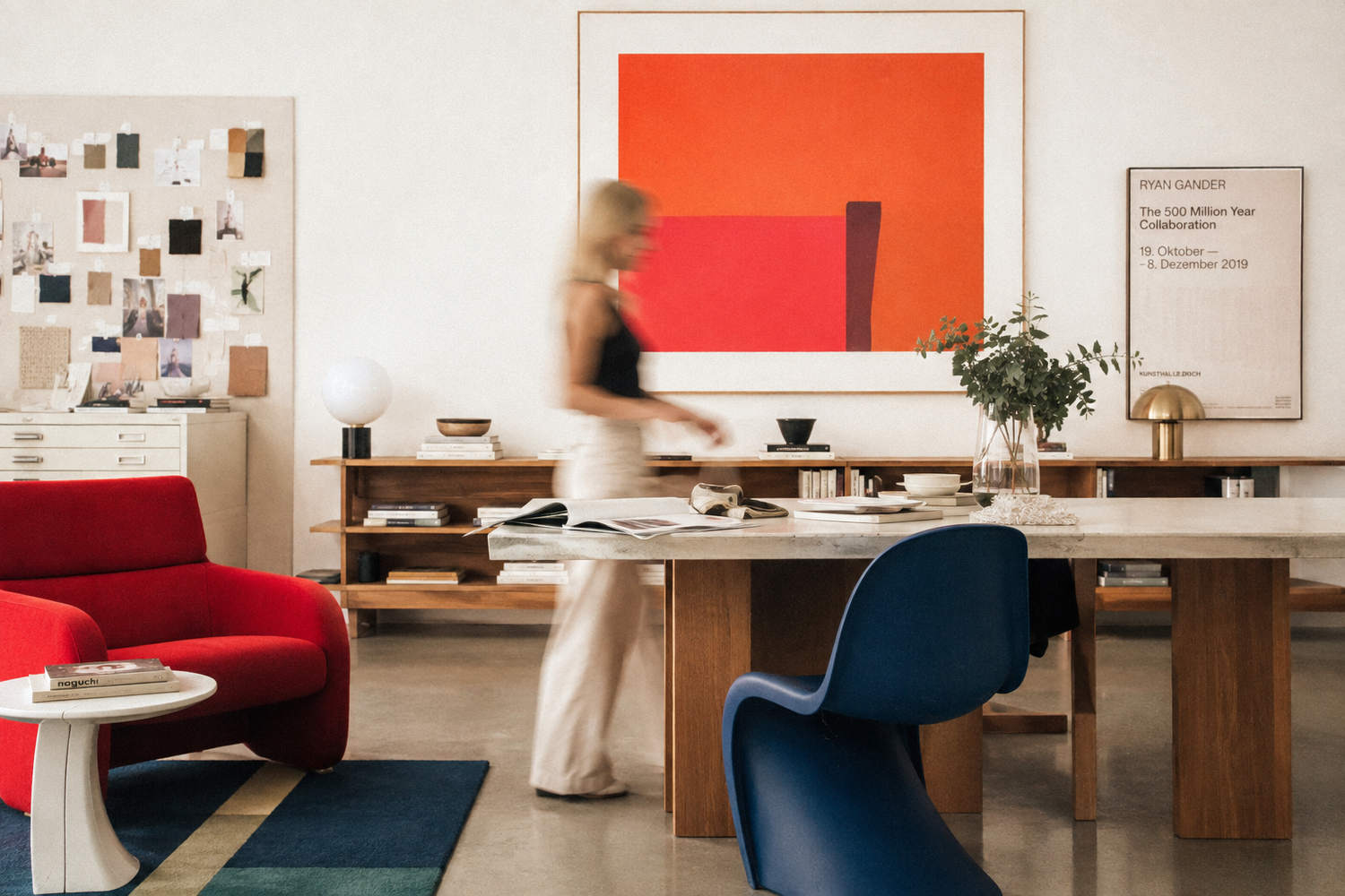Interior designer working in a design studio