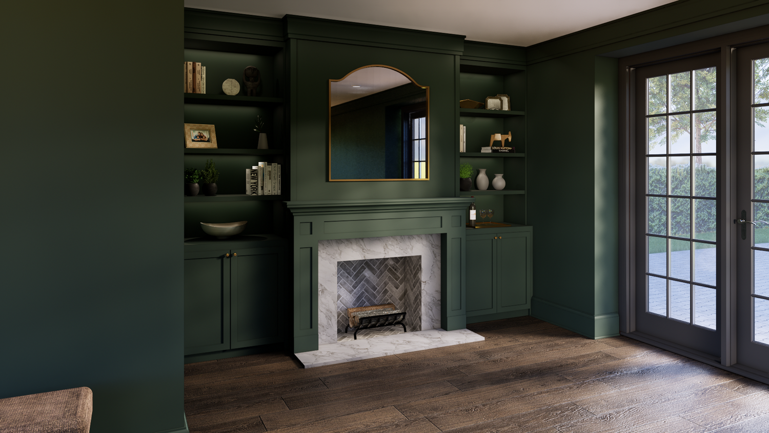 Essex Street alternate fireplace and built-in visualization