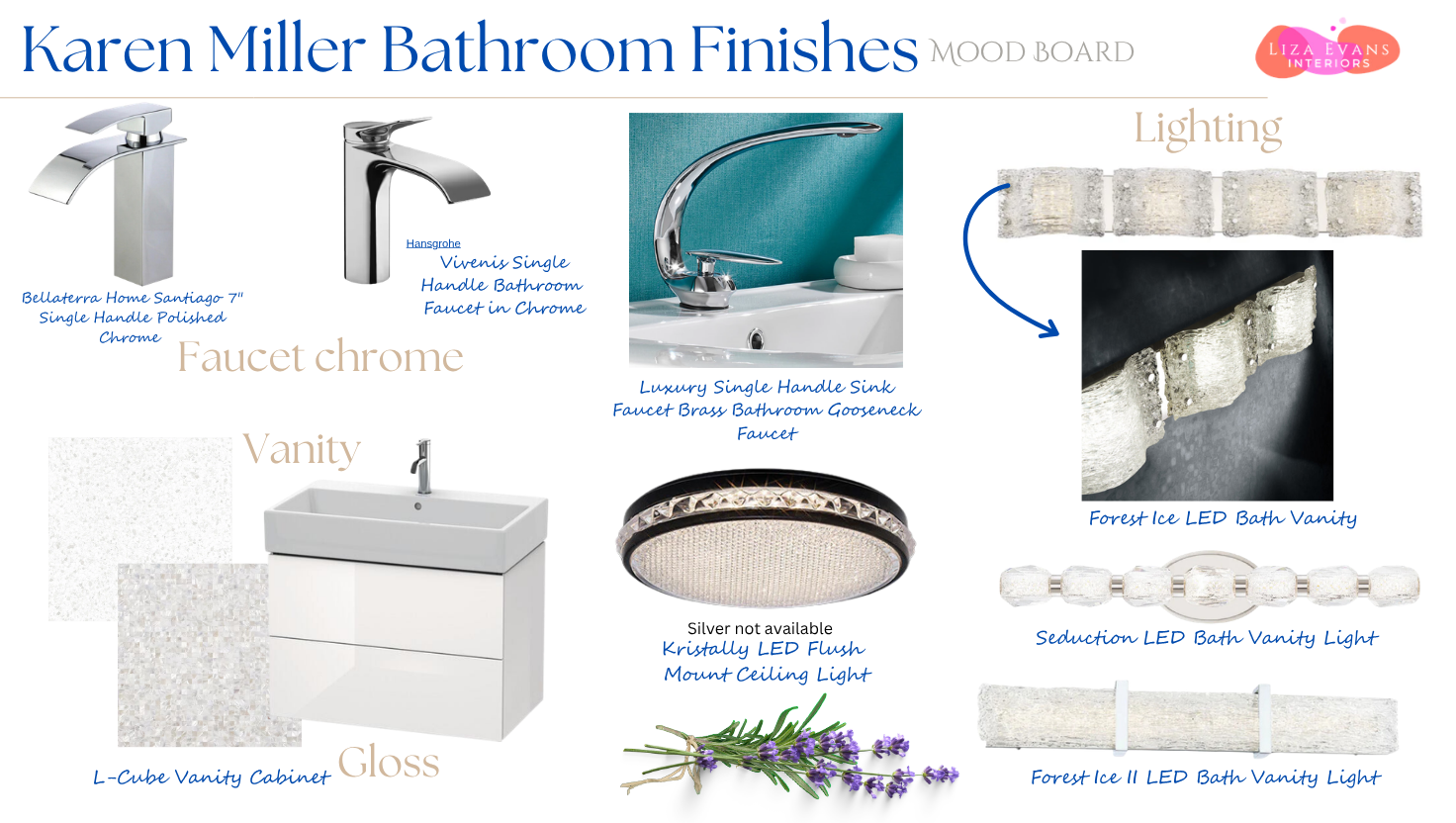 Karen Miller bathroom finishes mood board