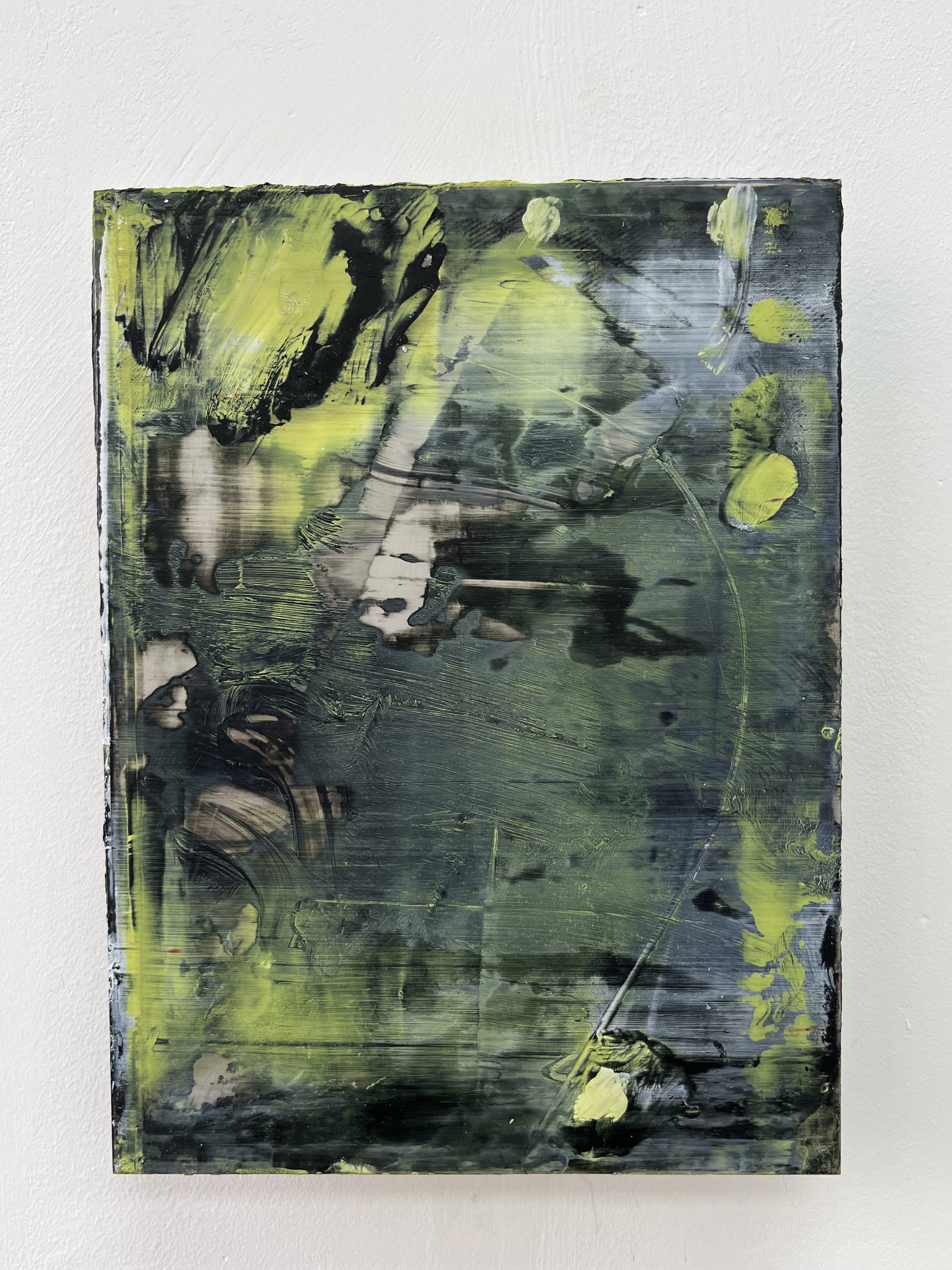 imprint, oil and cold wax on aluminium (200x255mm)