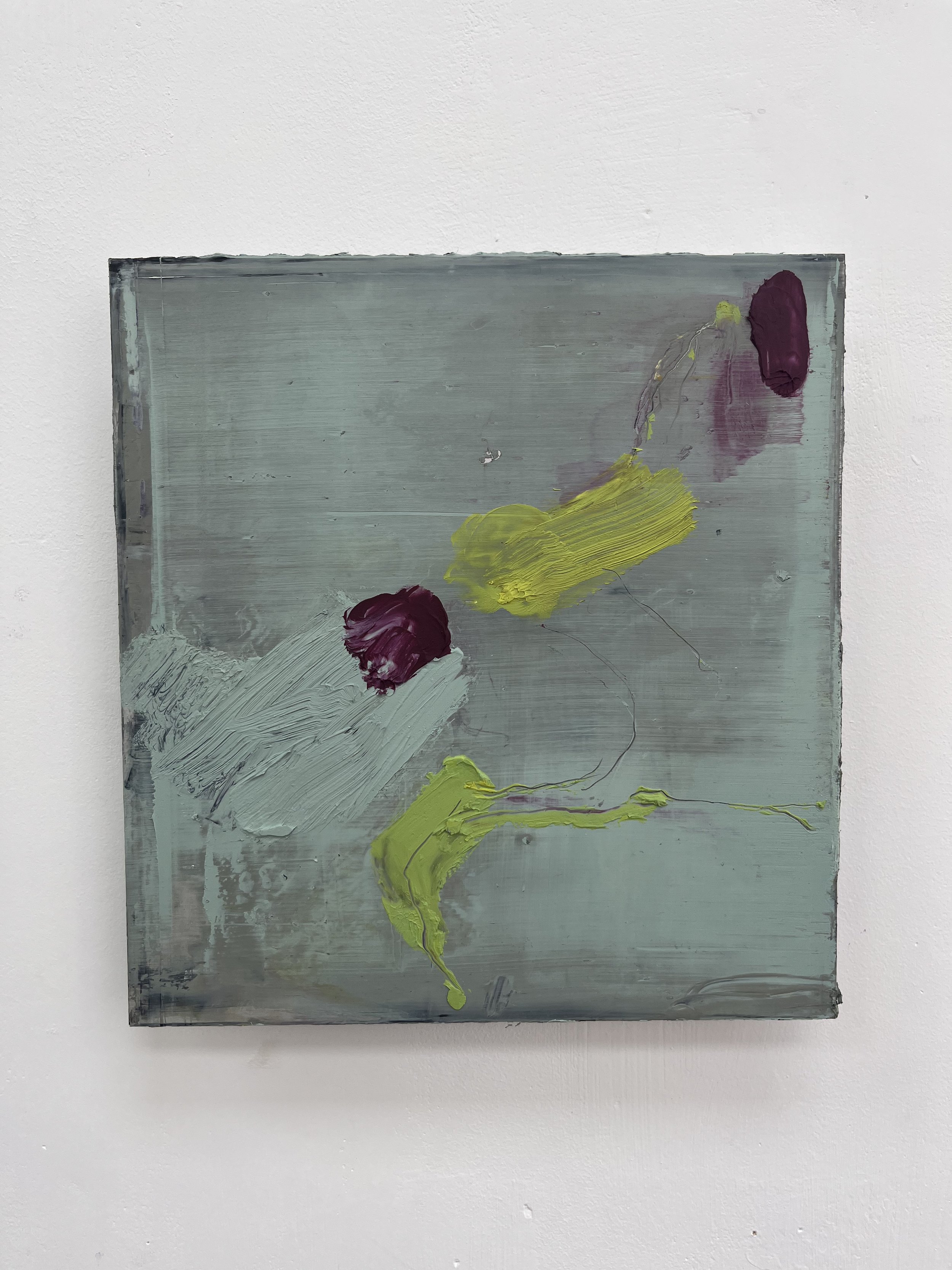 explore, oil and cold wax on aluminium (235x255mm)